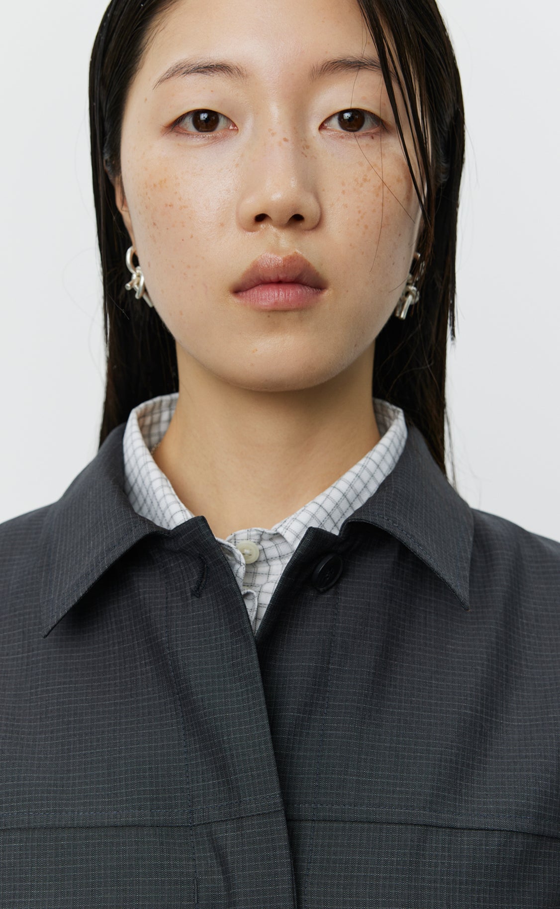 Above Jacket - Grey Micro Check