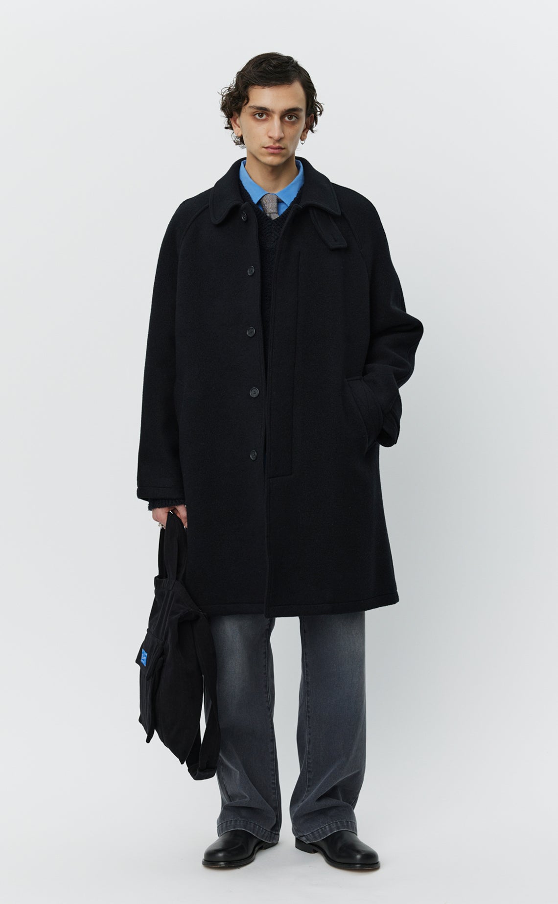 Accession Coat - Black Recycled Wool
