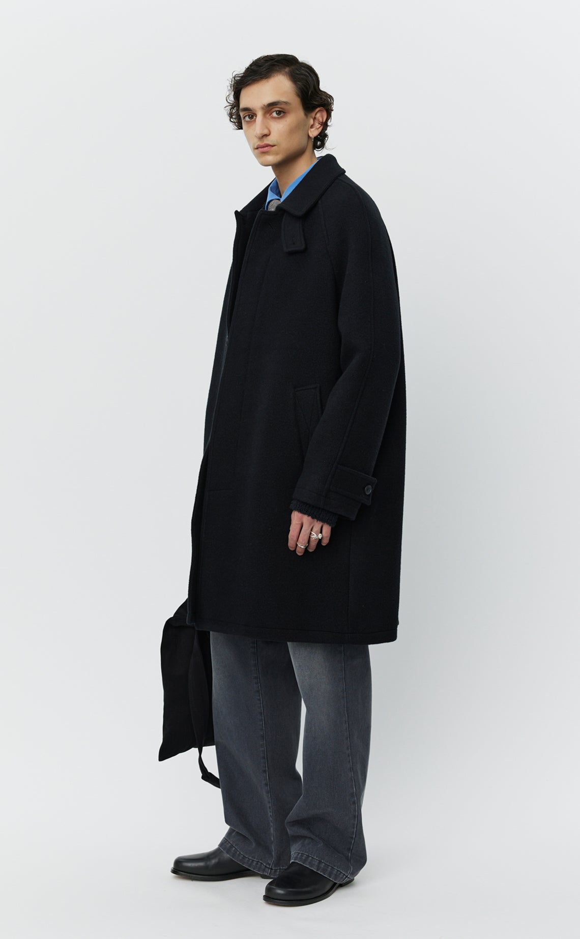 Accession Coat - Black Recycled Wool