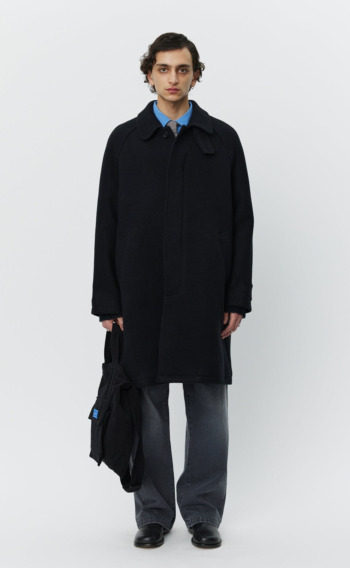 Accession Coat - Black Recycled Wool
