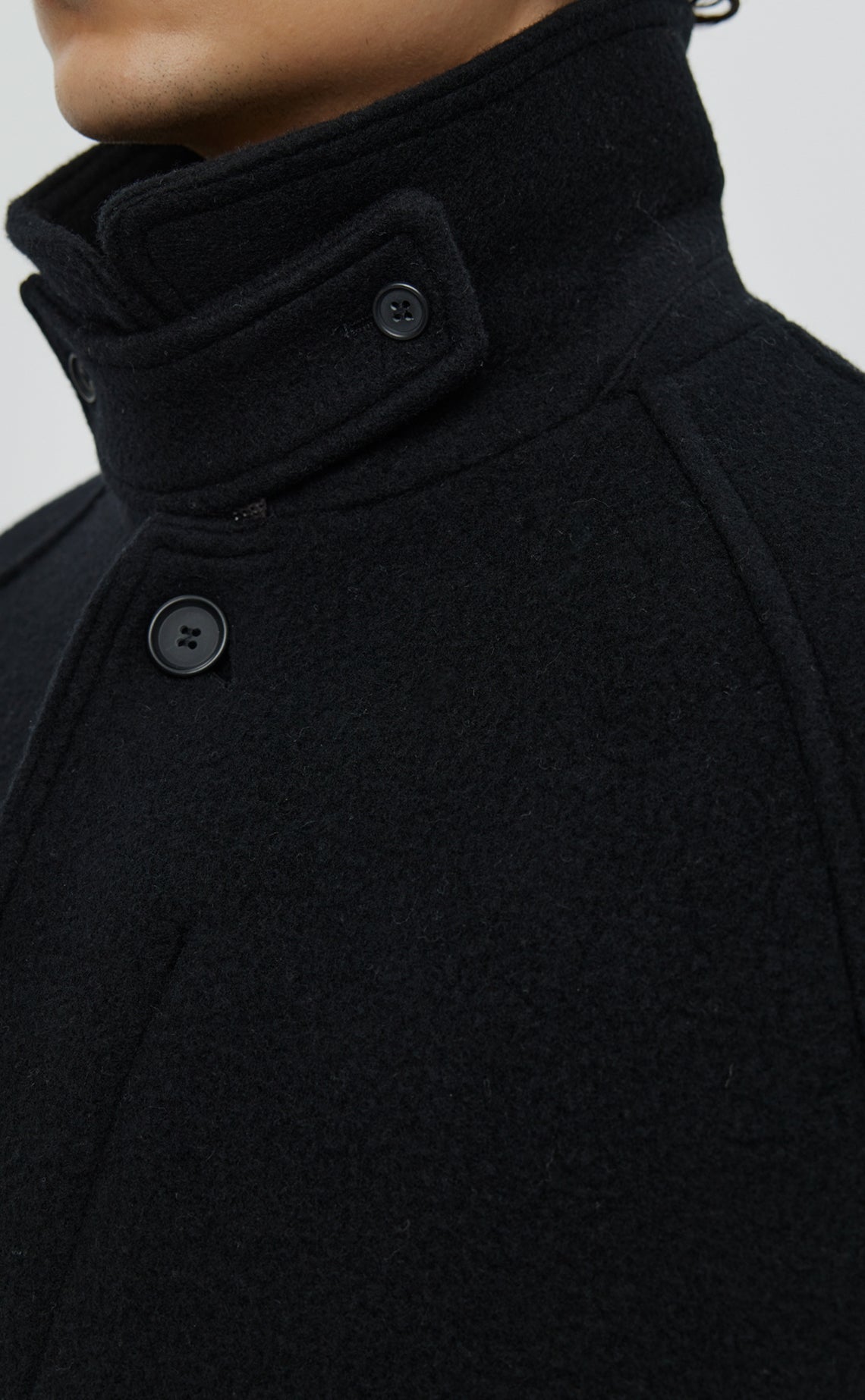 Accession Coat - Black Recycled Wool
