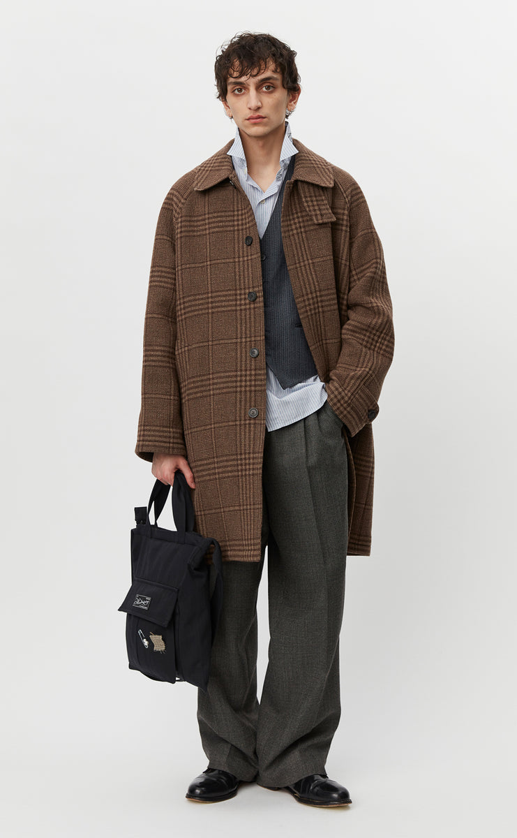 Accession Coat - Brown Check Recycled Wool – mfpen