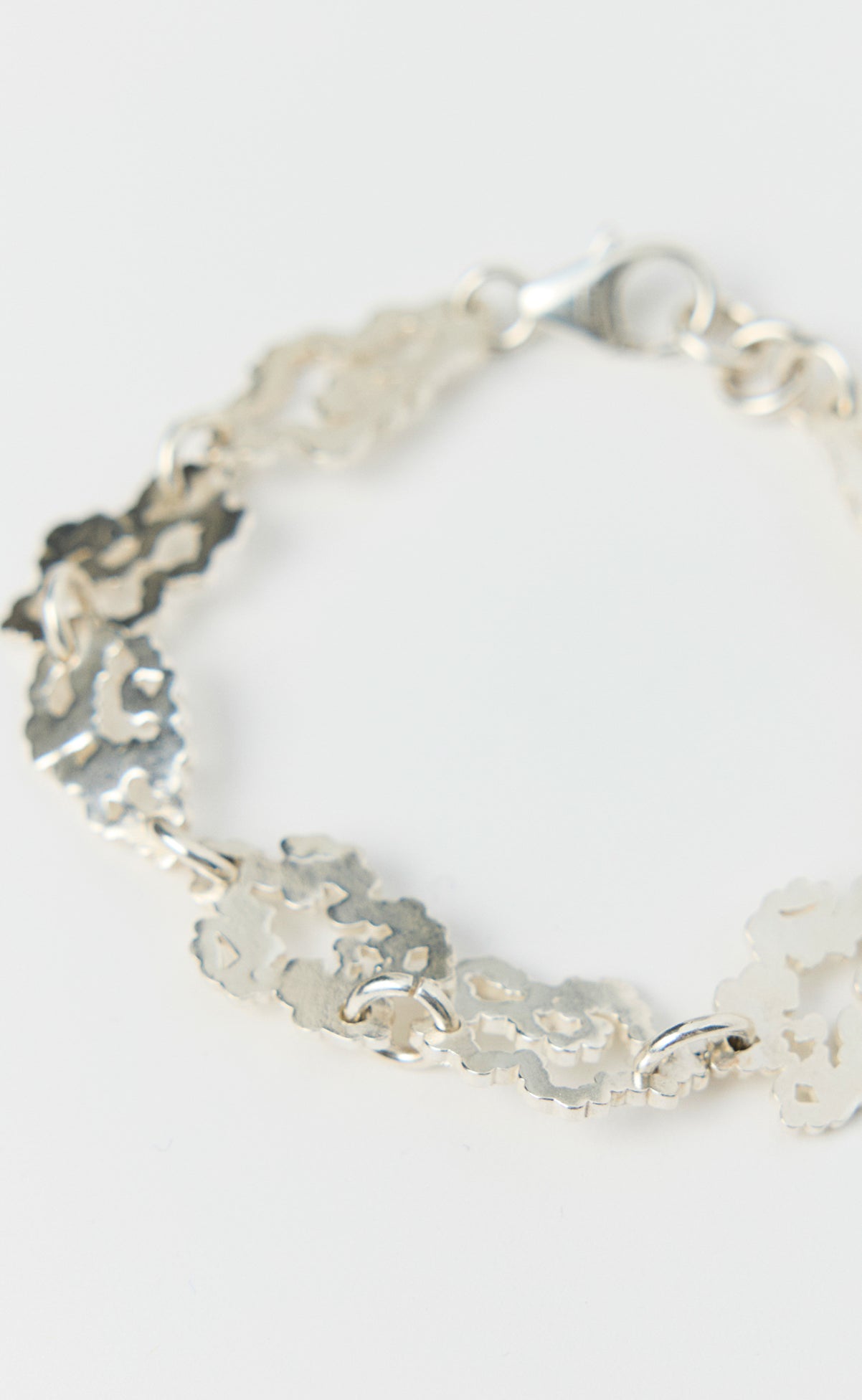 Flower Bracelet - Brushed Silver