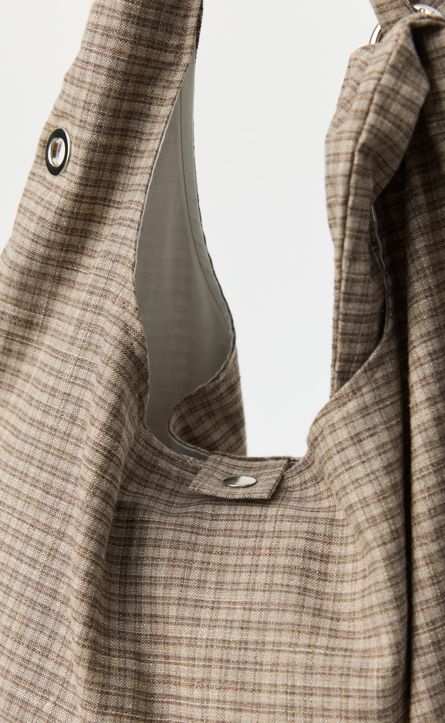 Eyelet Shoulder Bag - Worn Taupe Check