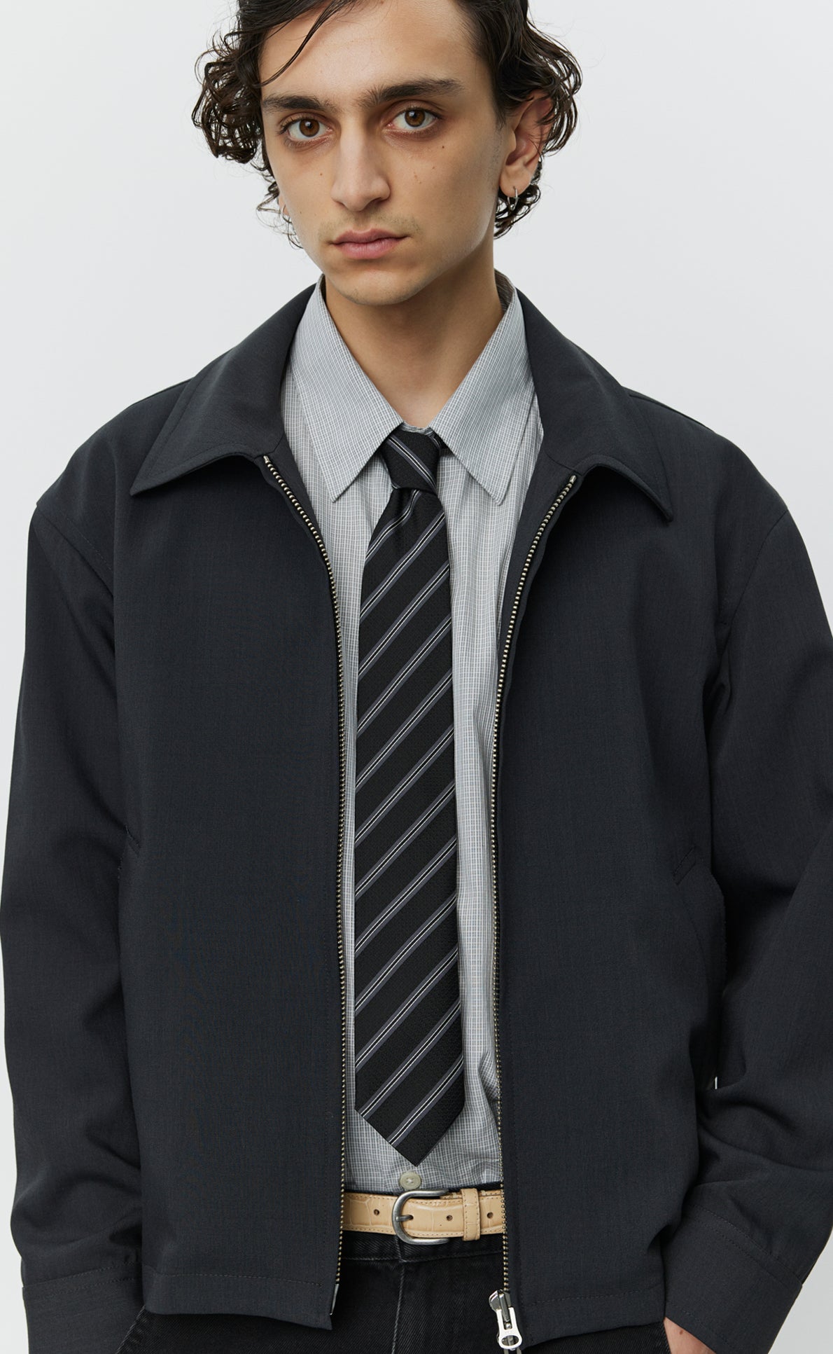 Banquet Tie - Black Wide Stripe