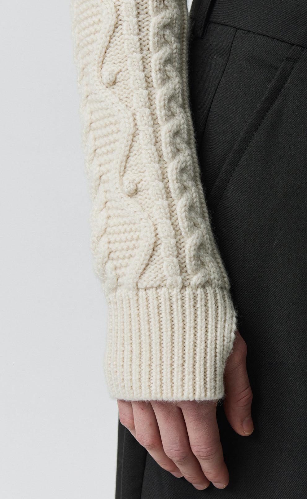 Cable Knit Sleeve Warmer - Ecru