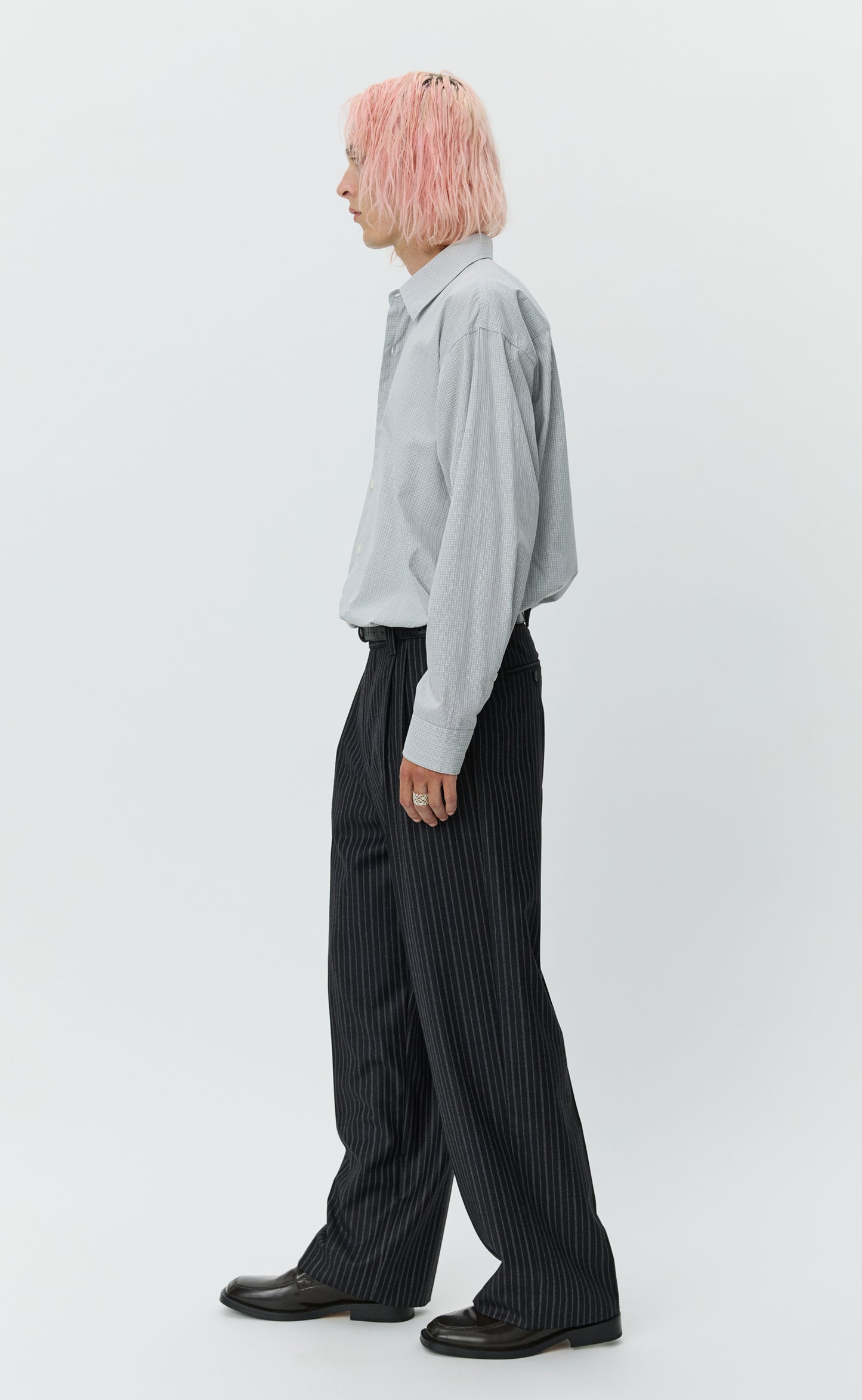 Classic Trousers - Anthracite Multi Stripe Wool