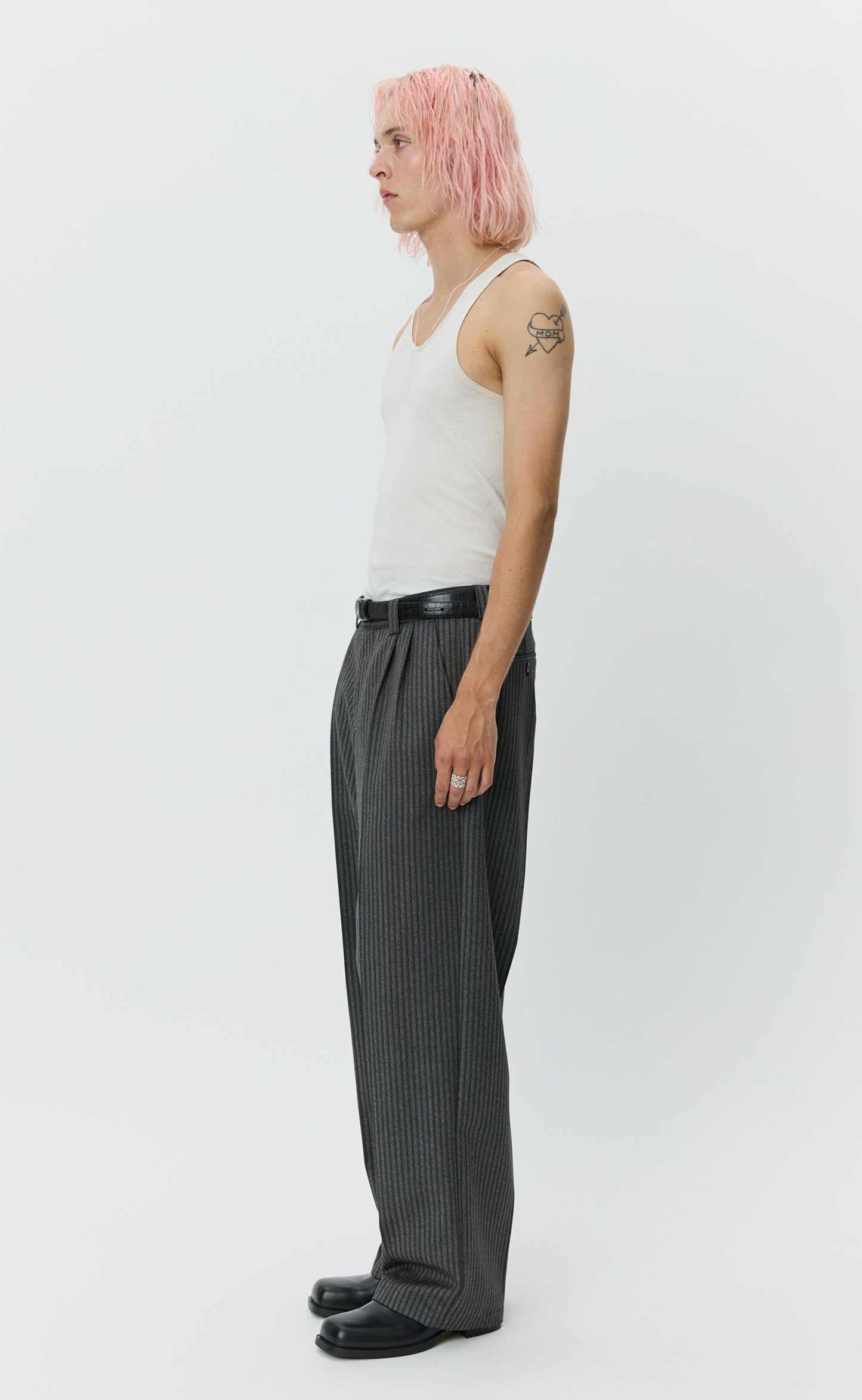 Classic Trousers - Dark Grey Stripe