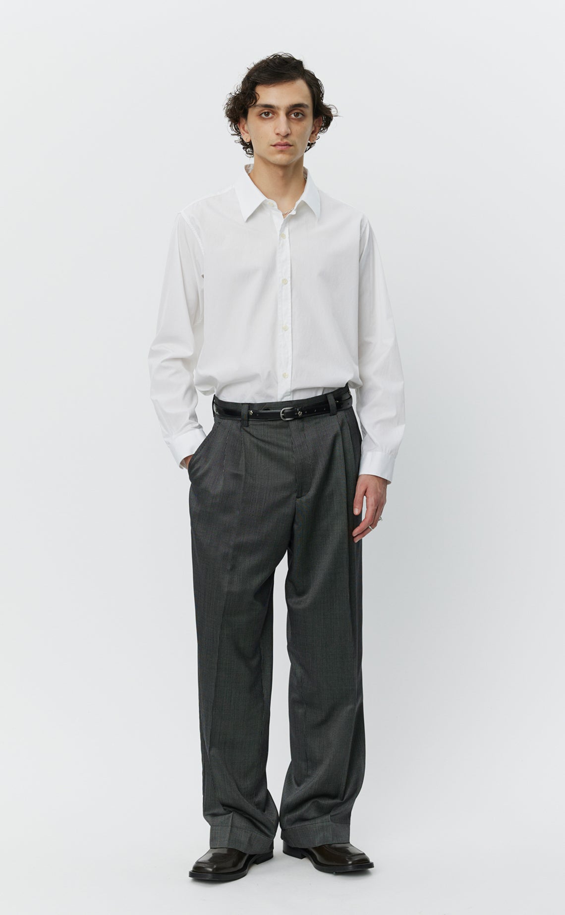 Classic Trousers - Fine Silver Stripe