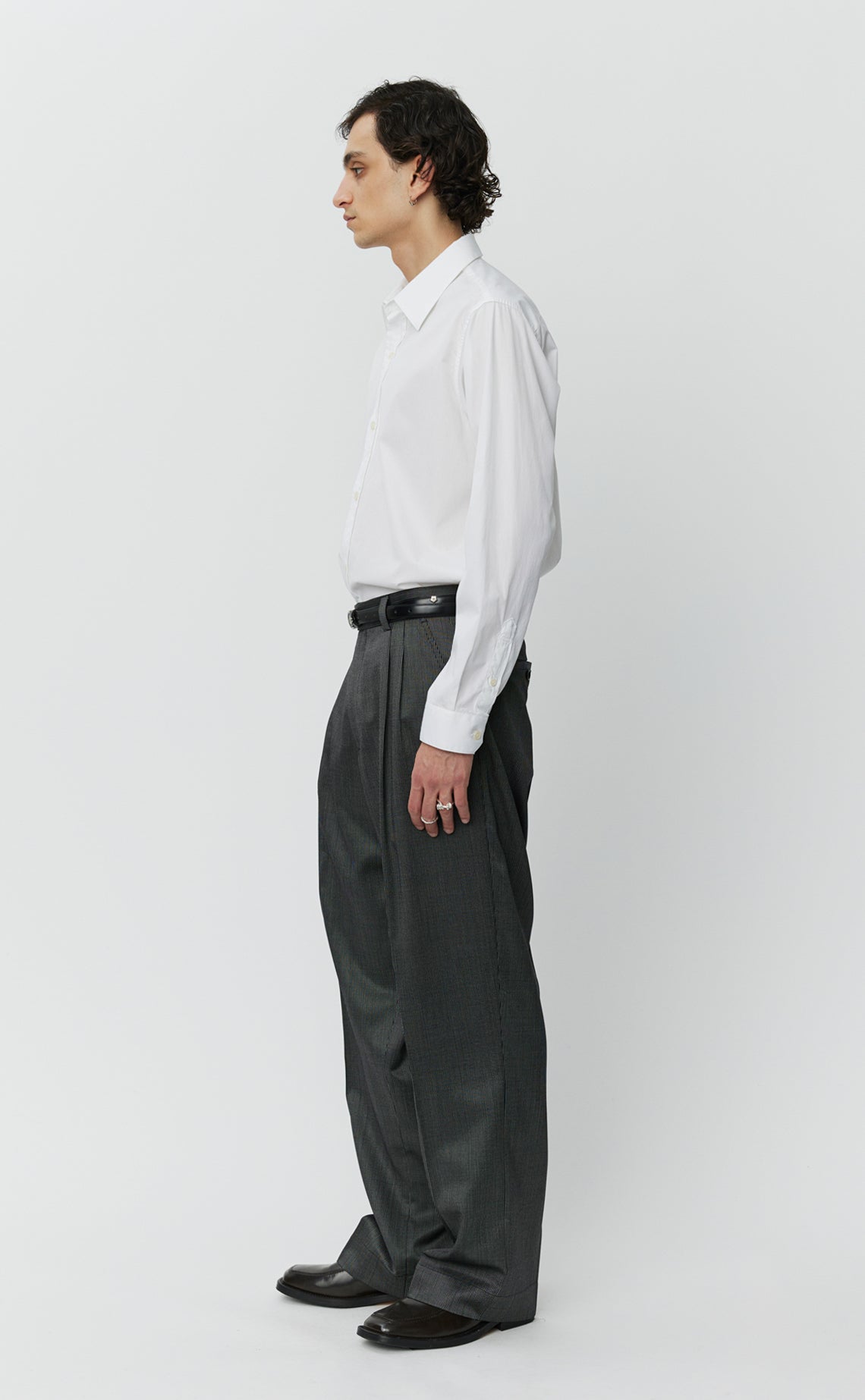 Classic Trousers - Fine Silver Stripe