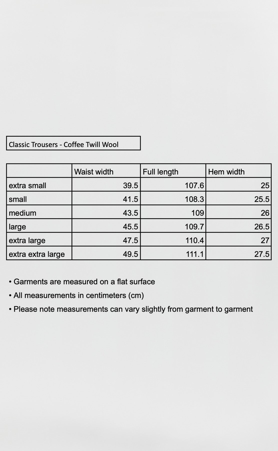 Classic Trousers - Coffee Twill Wool