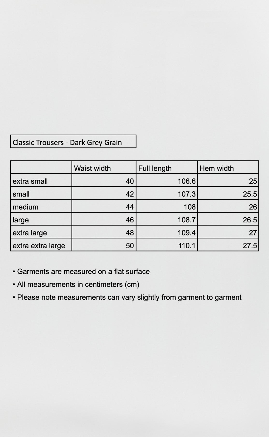 Classic Trousers - Dark Grey Grain