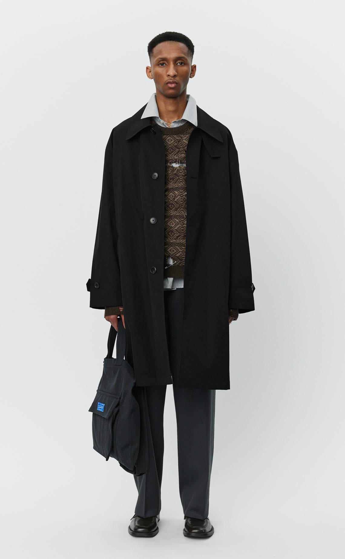 Client Coat - Black Gabardine