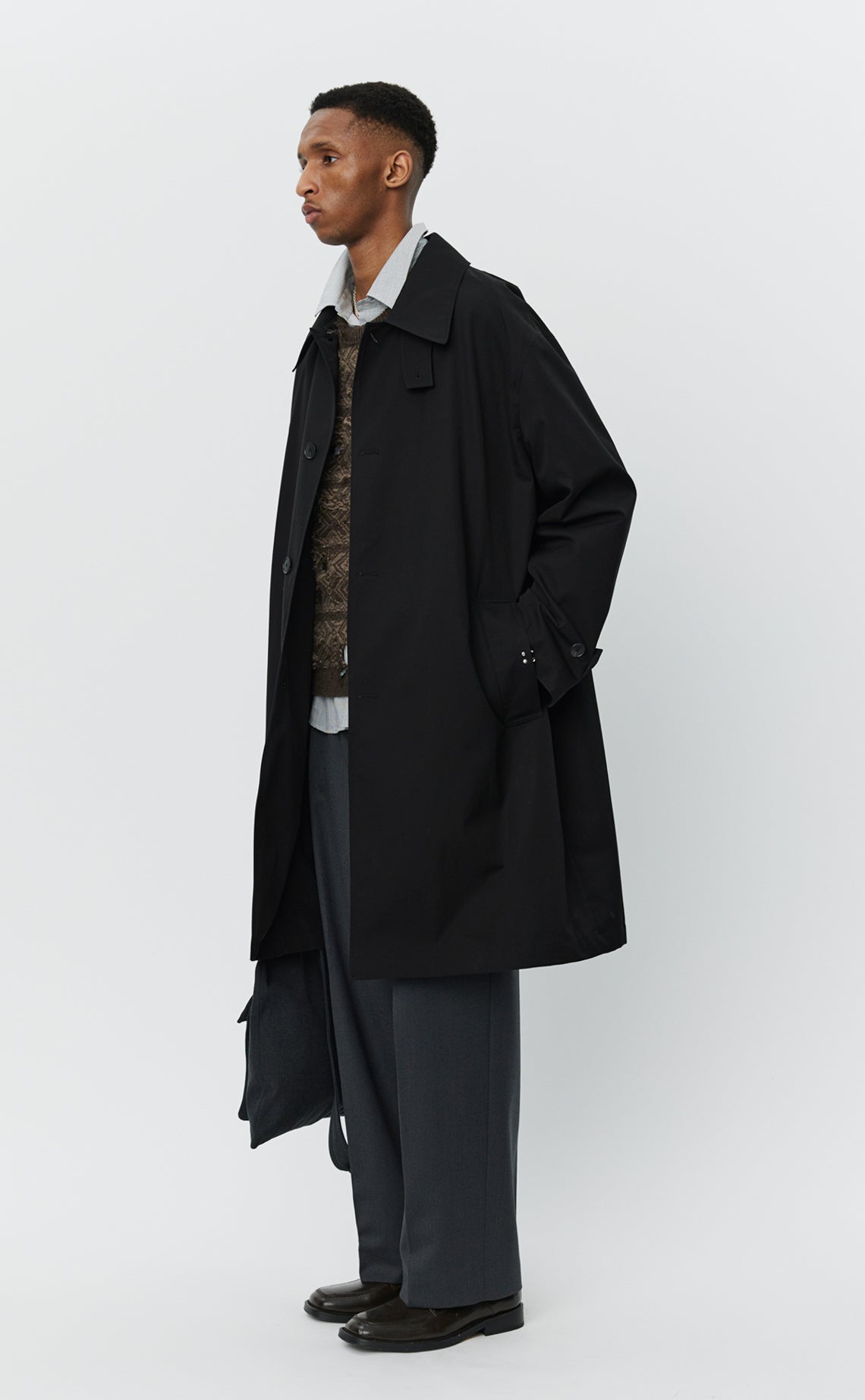 Client Coat - Black Gabardine