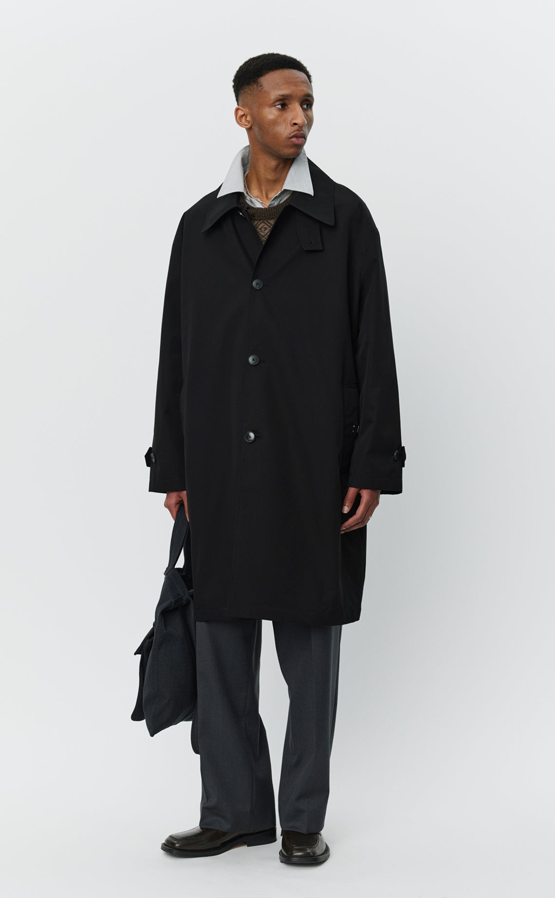 Client Coat - Black Gabardine
