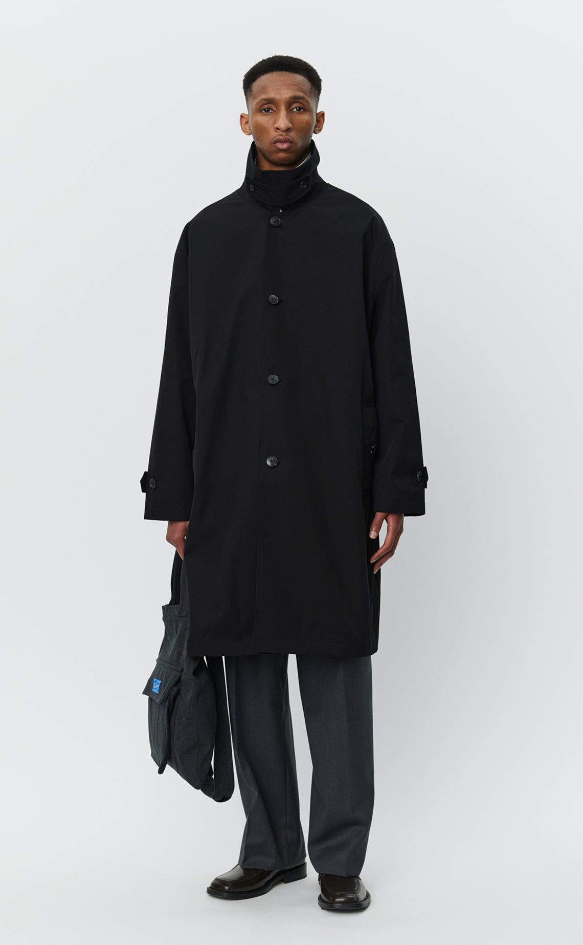 Client Coat - Black Gabardine