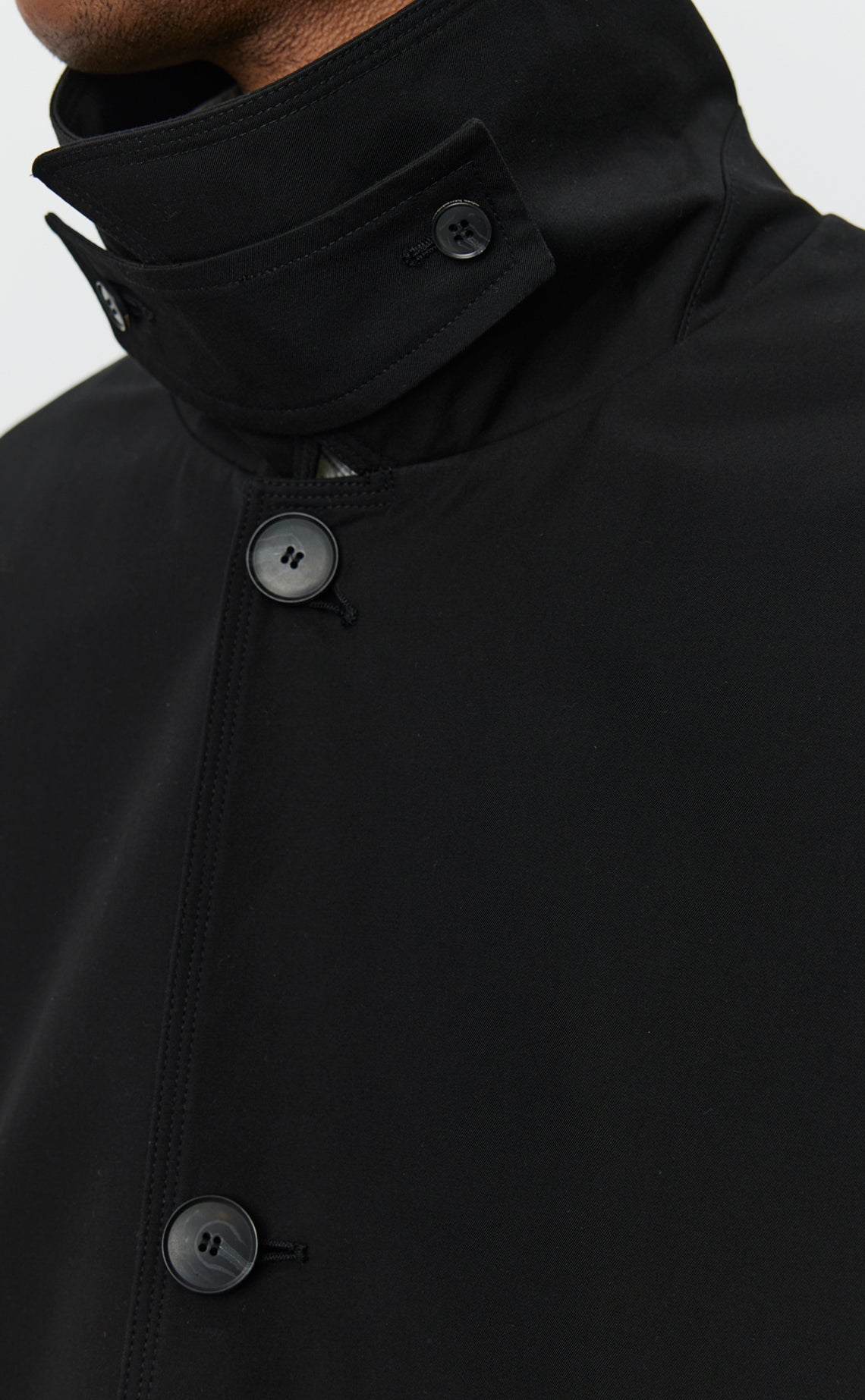 Client Coat - Black Gabardine