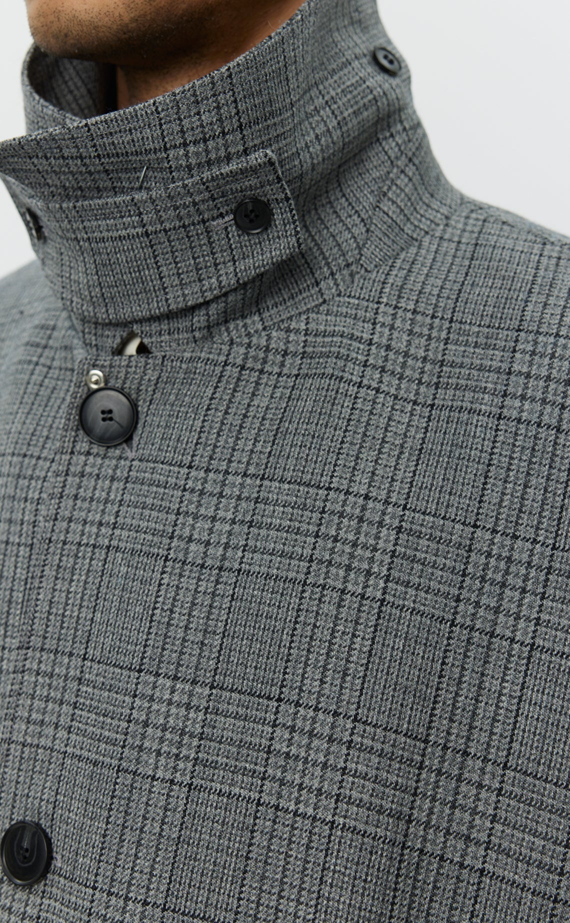 Client Coat - Grey Glen Check