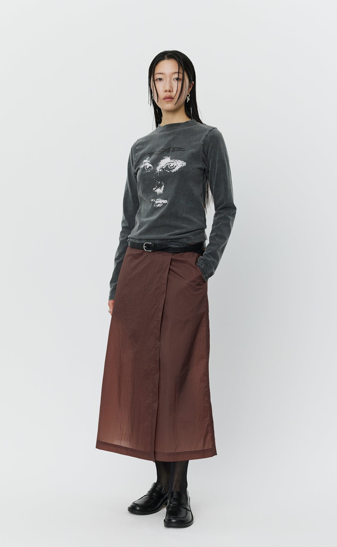 Merch LS Tee - Washed Graphite