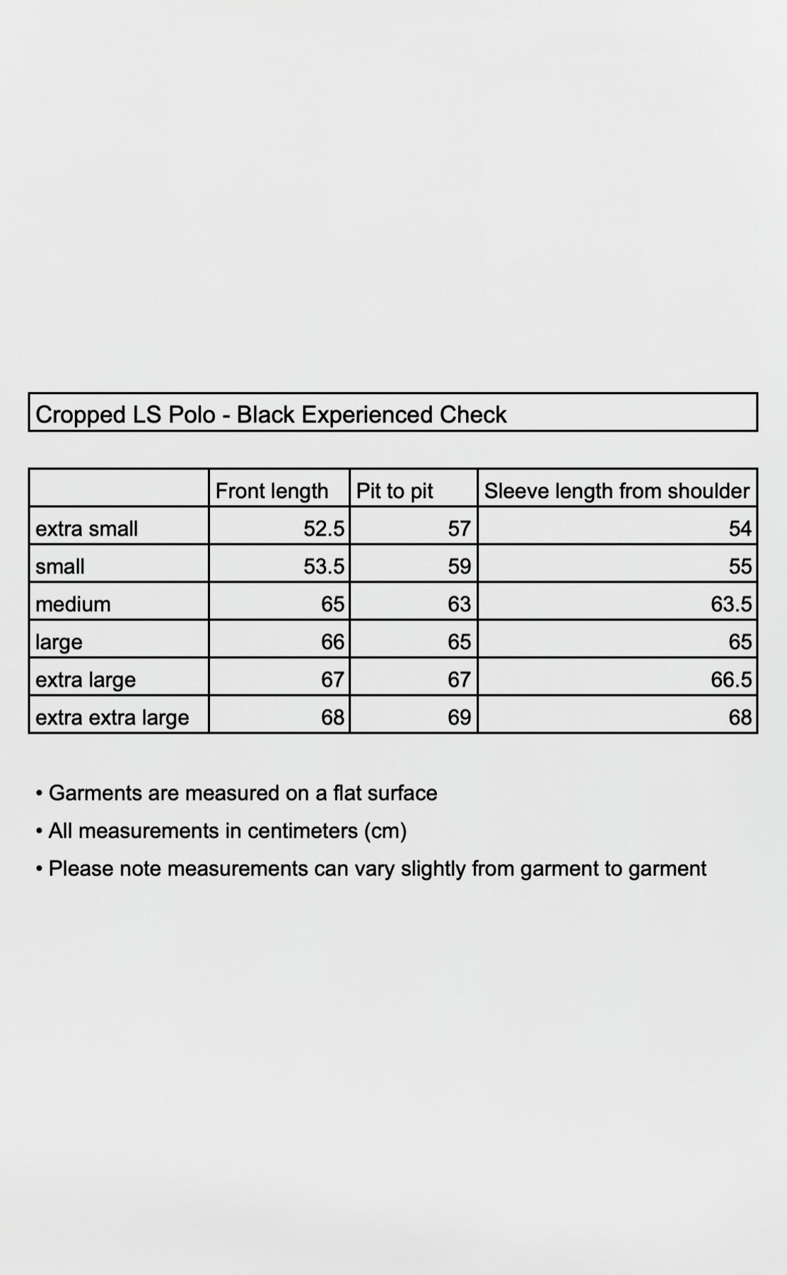 Cropped LS Polo - Black Experienced Check