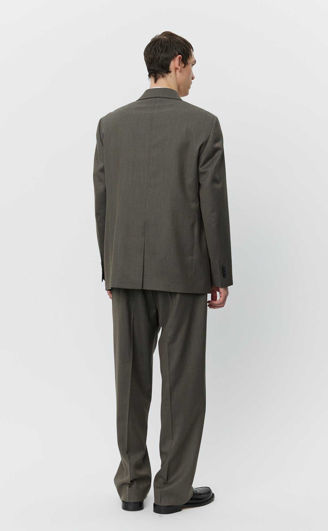 Double Breasted Blazer - Taupe Wool