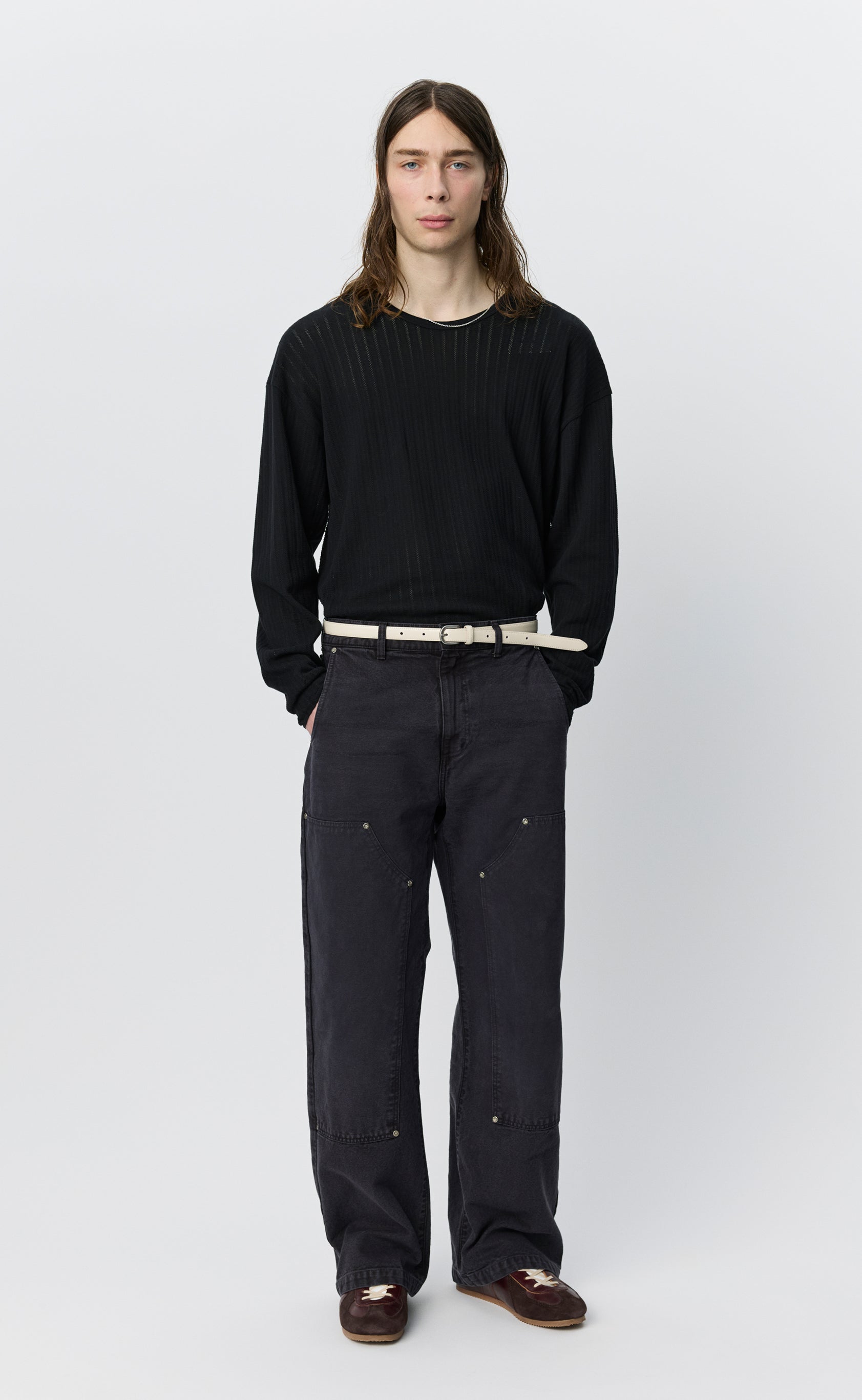 Double Knee Jeans - Dark Grey Canvas – mfpen