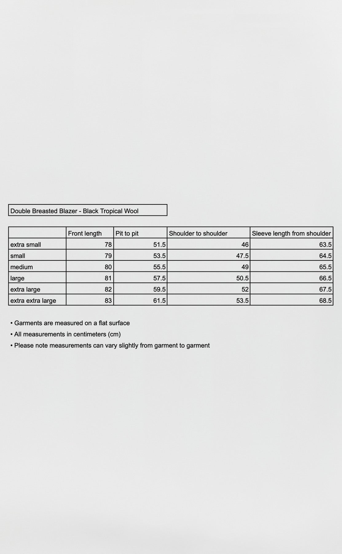 Double Breasted Blazer - Black Tropical Wool