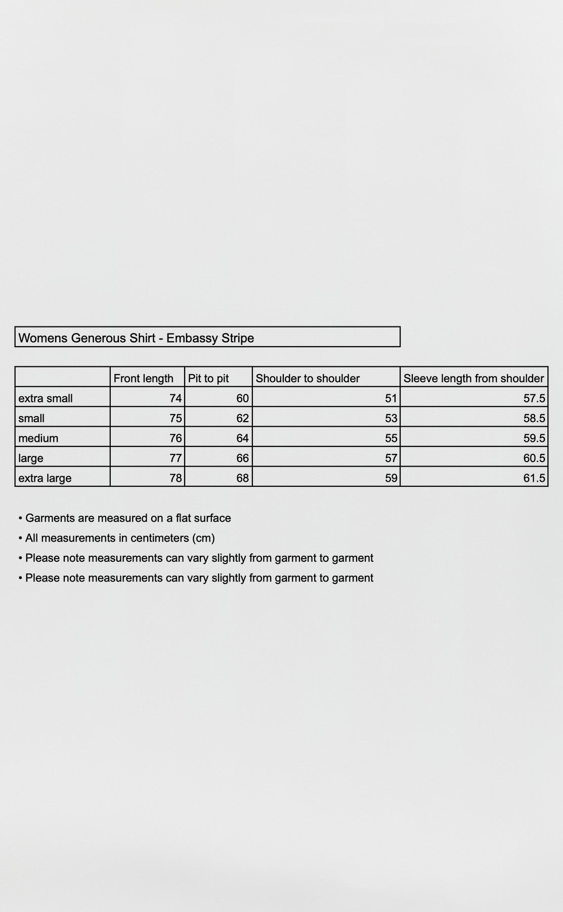 Womens Generous Shirt - Embassy Stripe