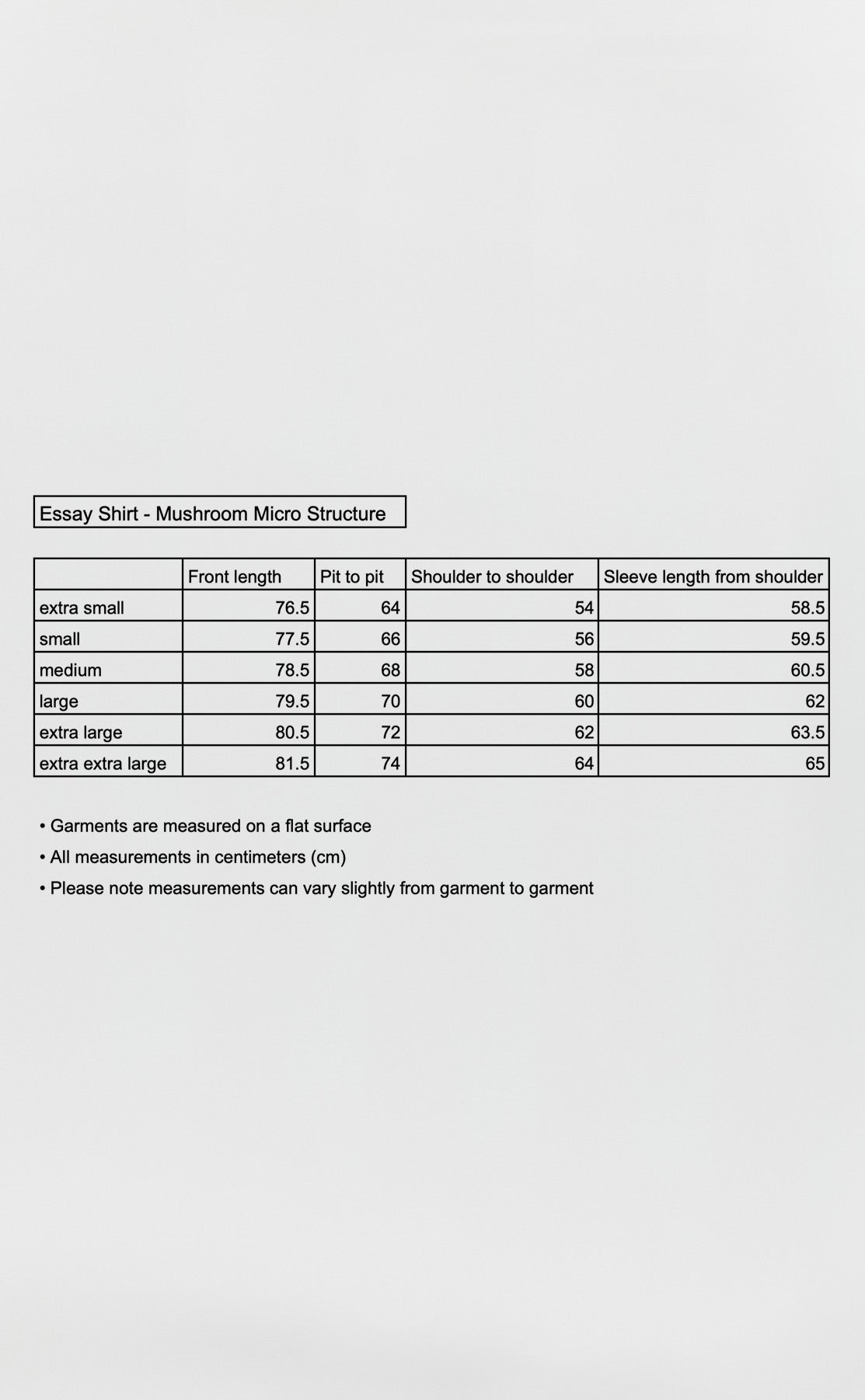Essay Shirt - Mushroom Micro Structure