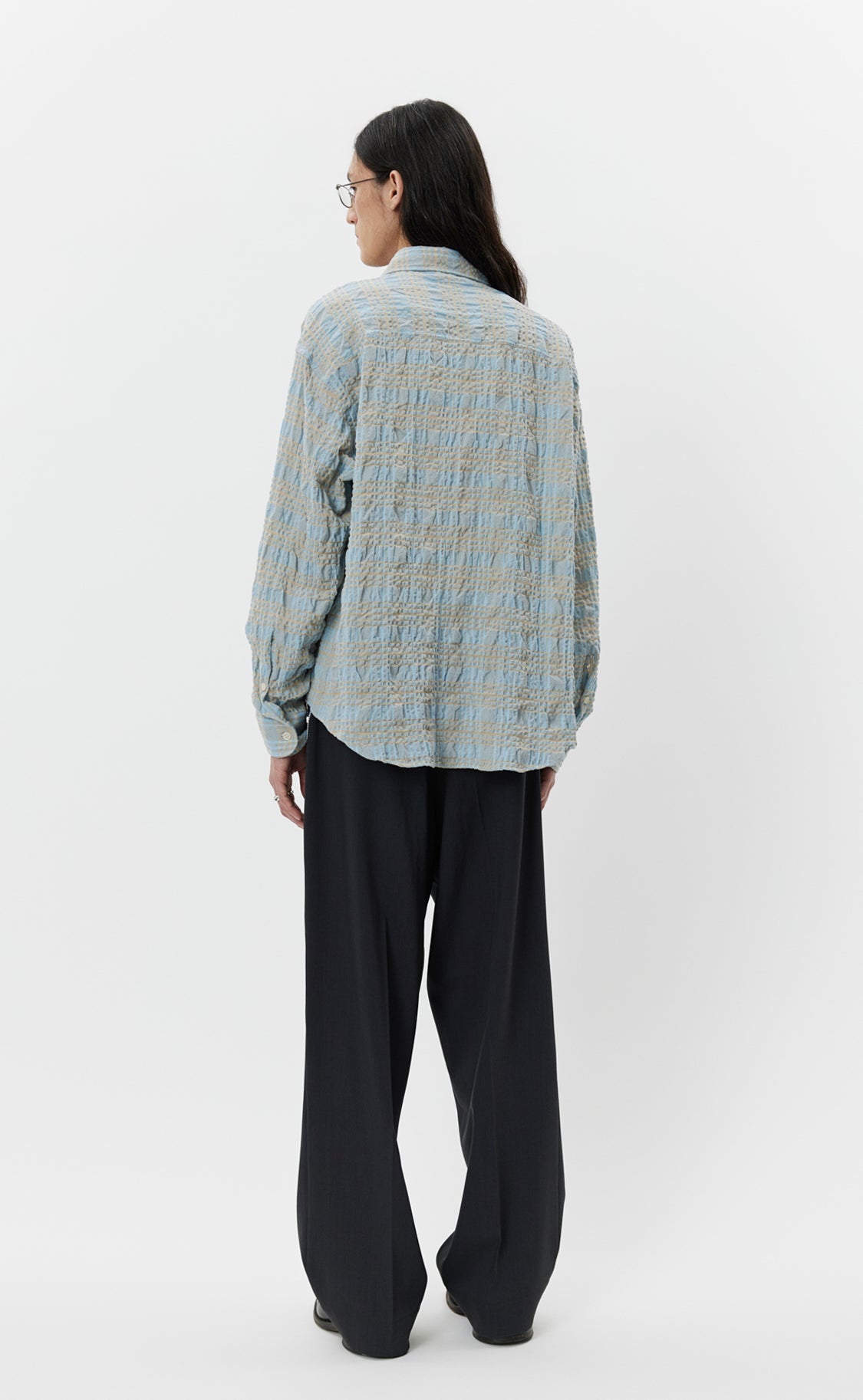 Exact Shirt - Pale Blue Structured Check
