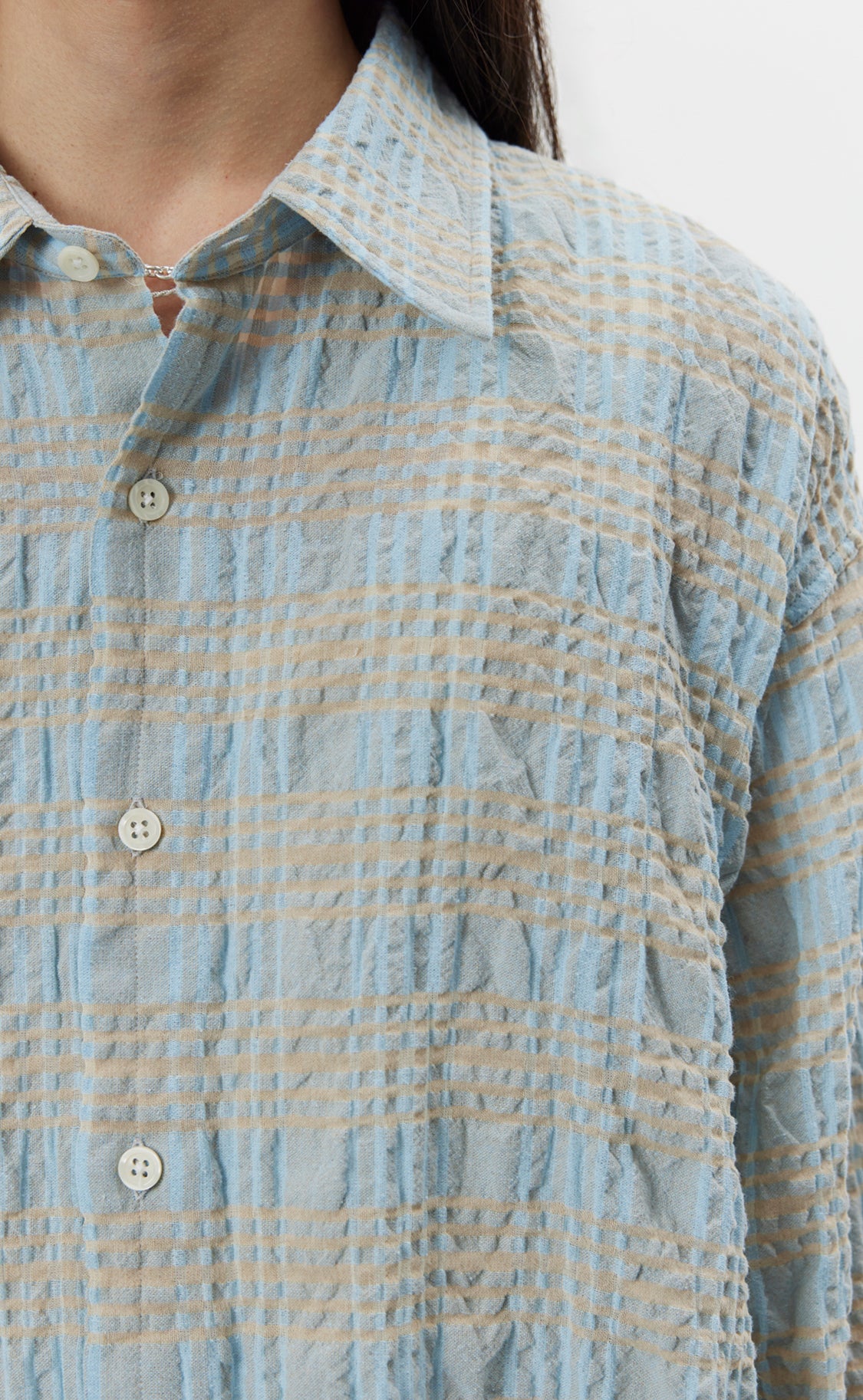Exact Shirt - Pale Blue Structured Check
