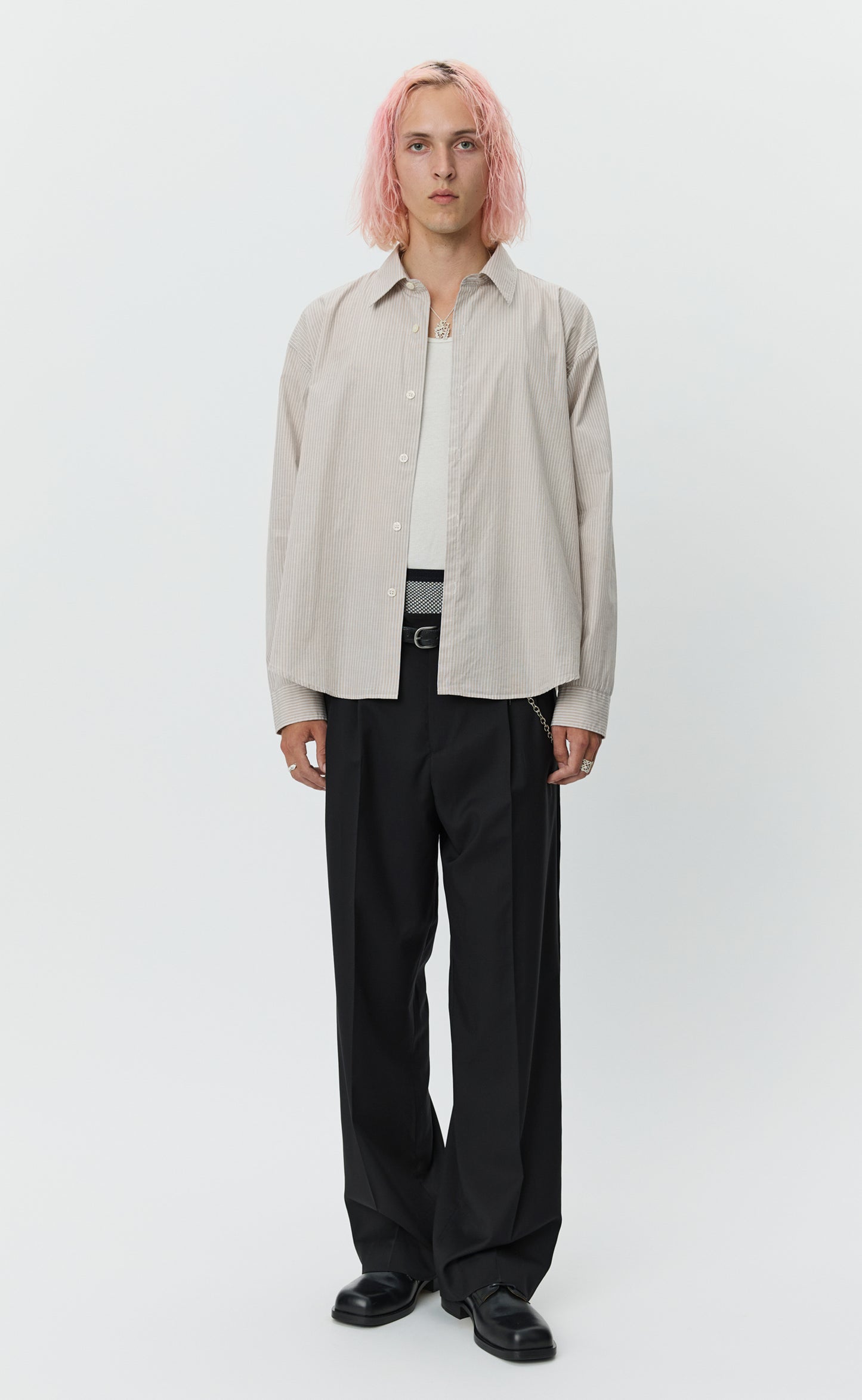 Exact Shirt - Dusty Beige Stripe
