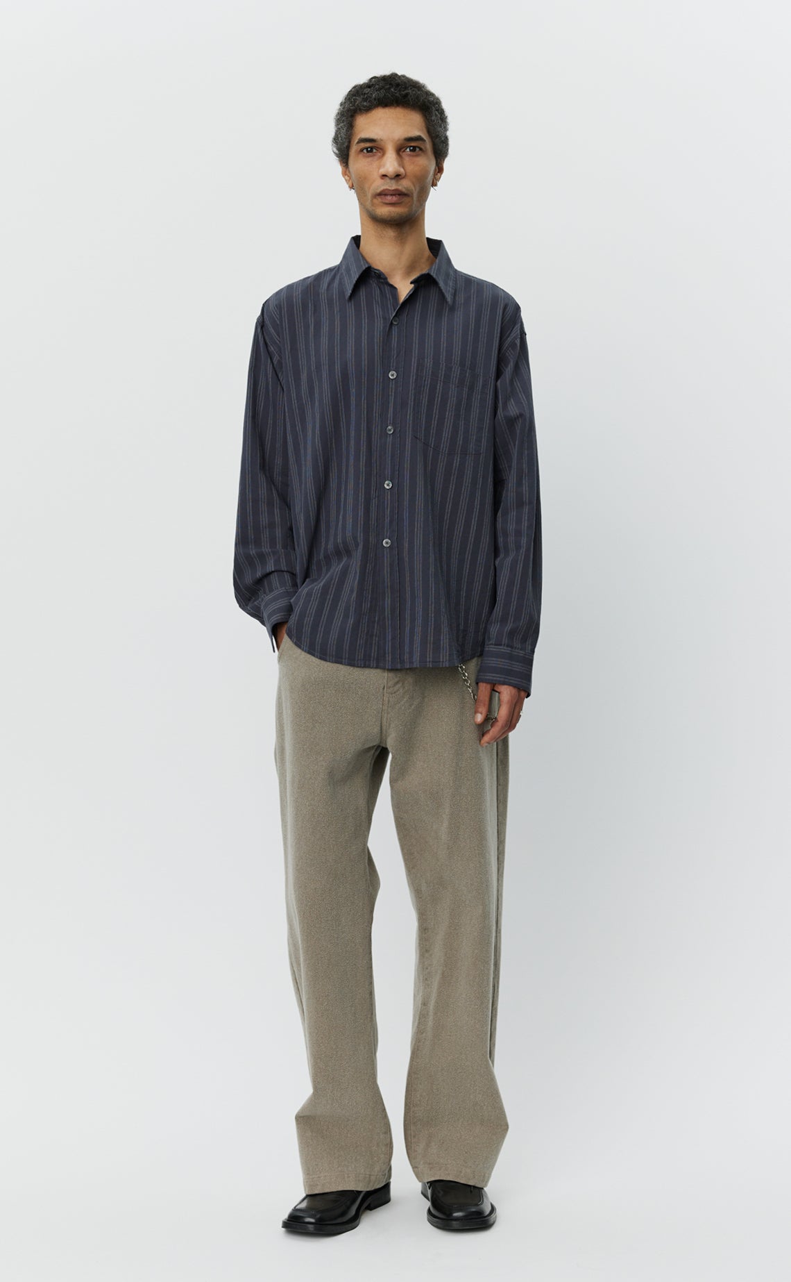 Executive Shirt - Dark Grey Double Stripe