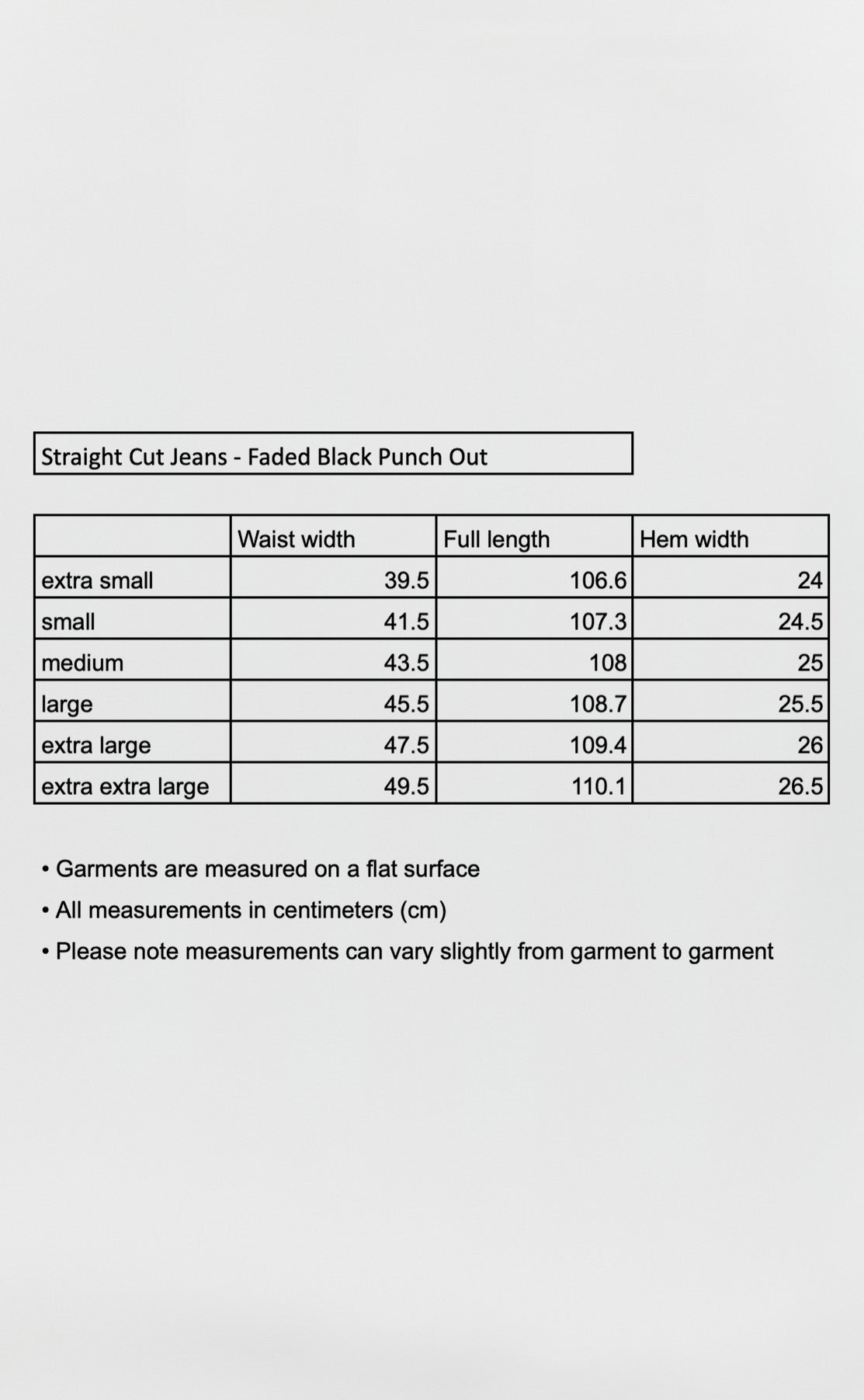 Straight Cut Jeans - Faded Black Punch Out