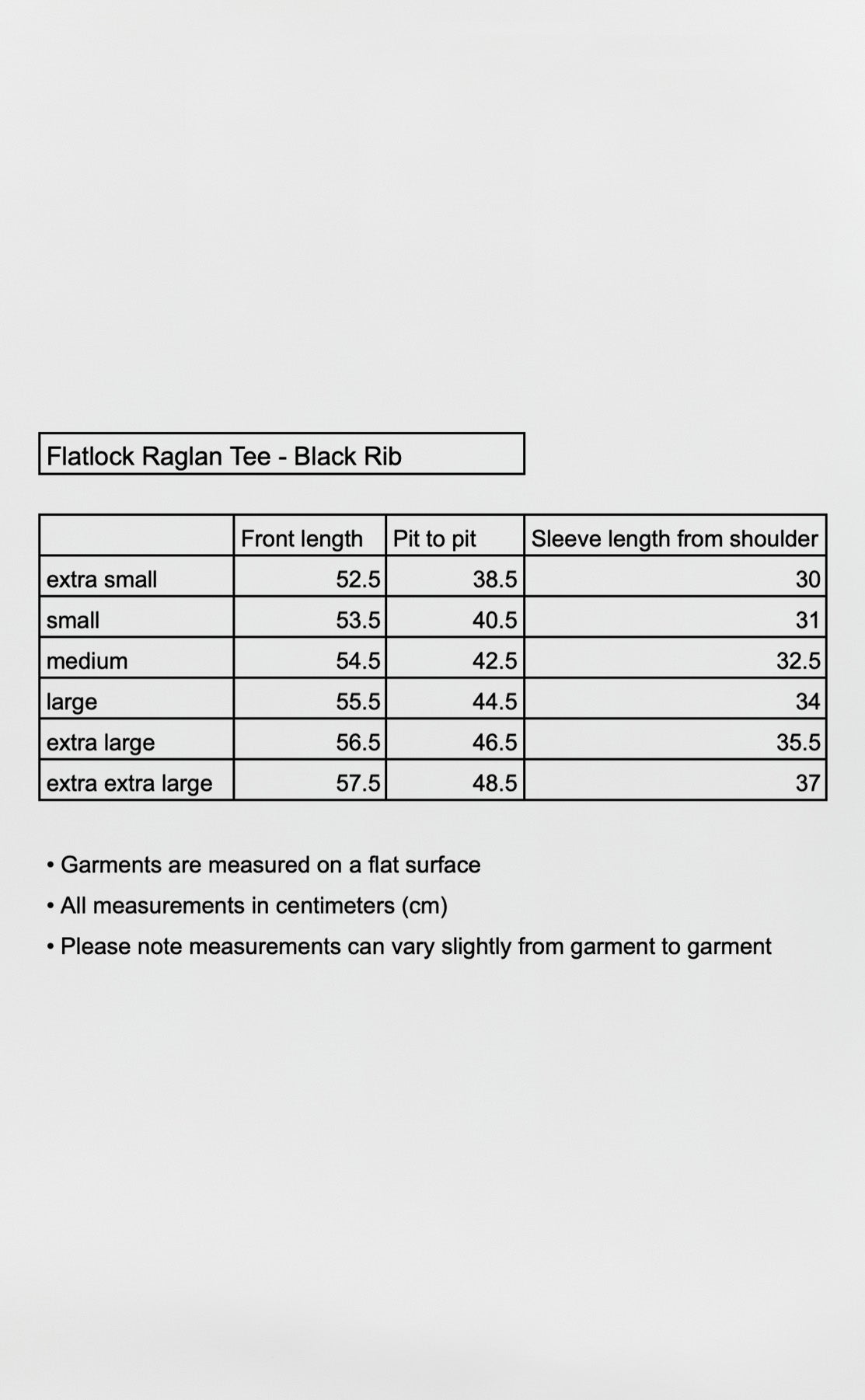 Flatlock Raglan Tee - Black Rib