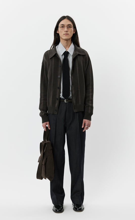 Formal Cardigan - Biscuit Stripe