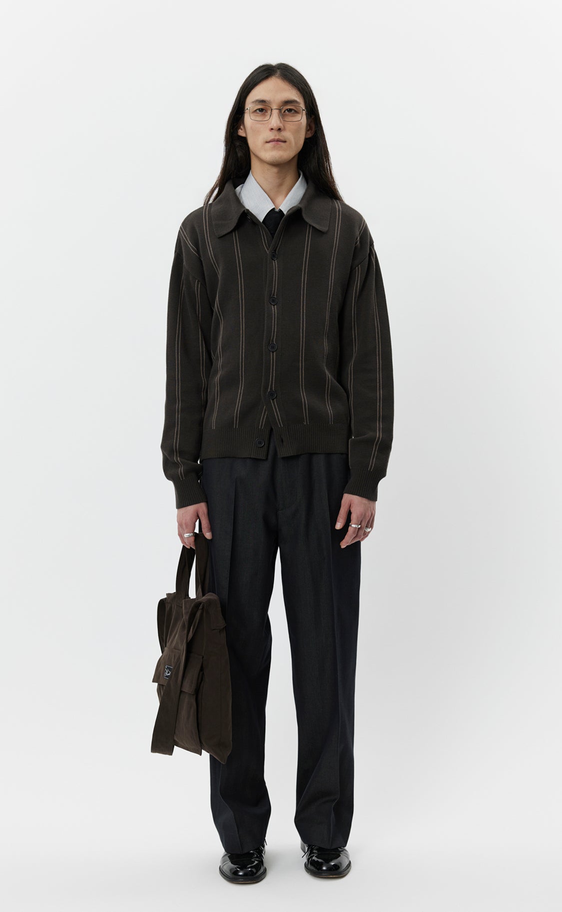 Formal Cardigan - Biscuit Stripe
