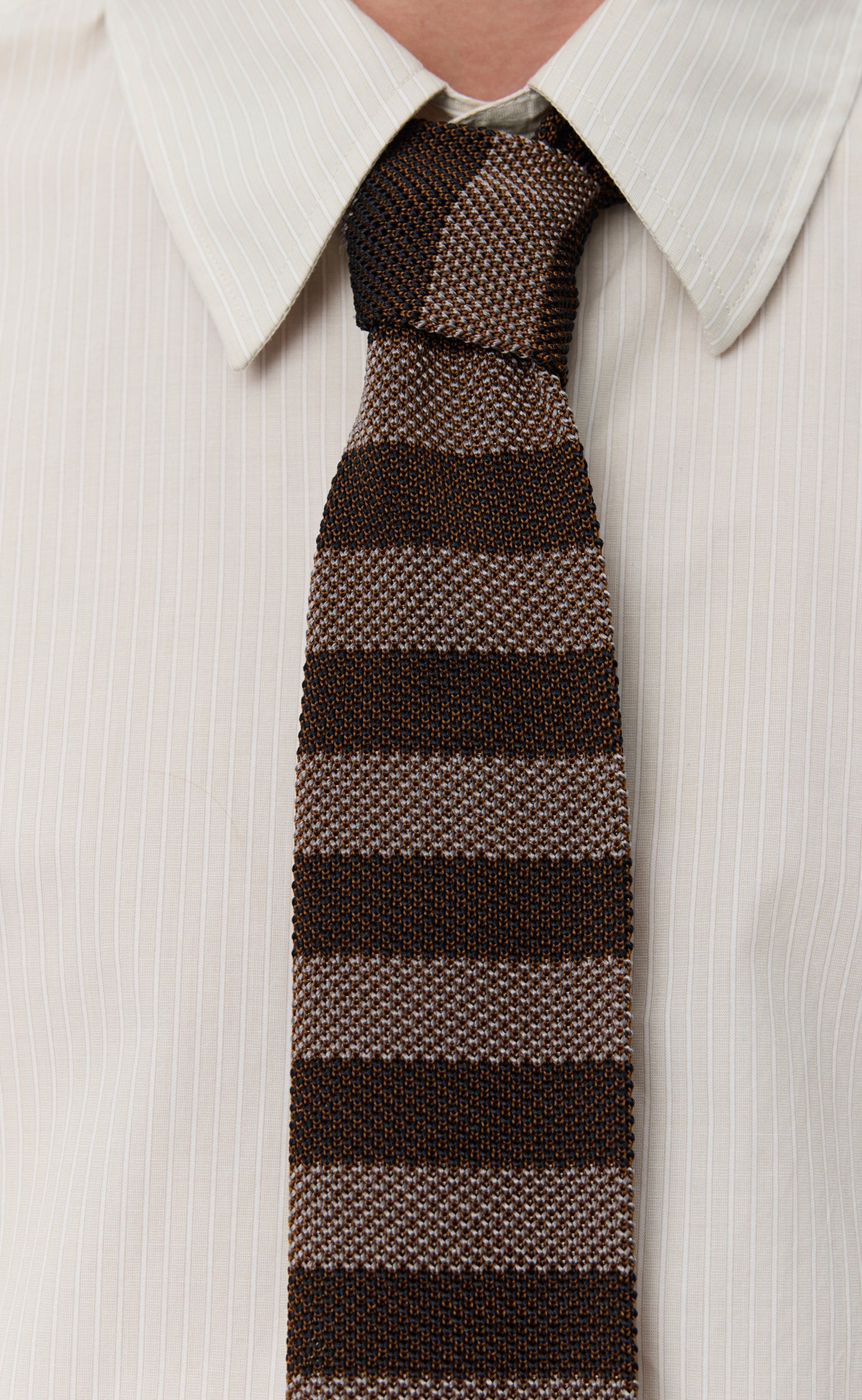 Formal Tie - Brown Candy Stripe