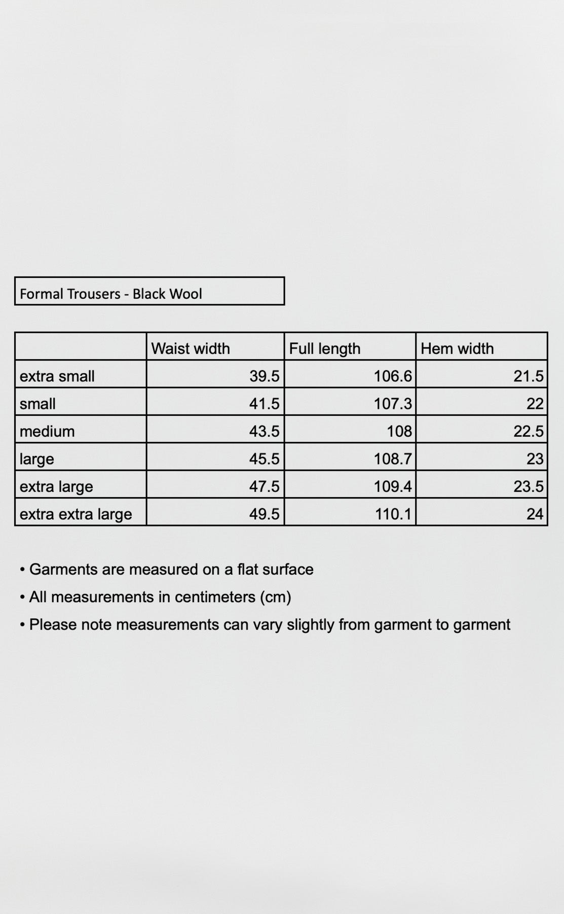 Formal Trousers - Black Wool