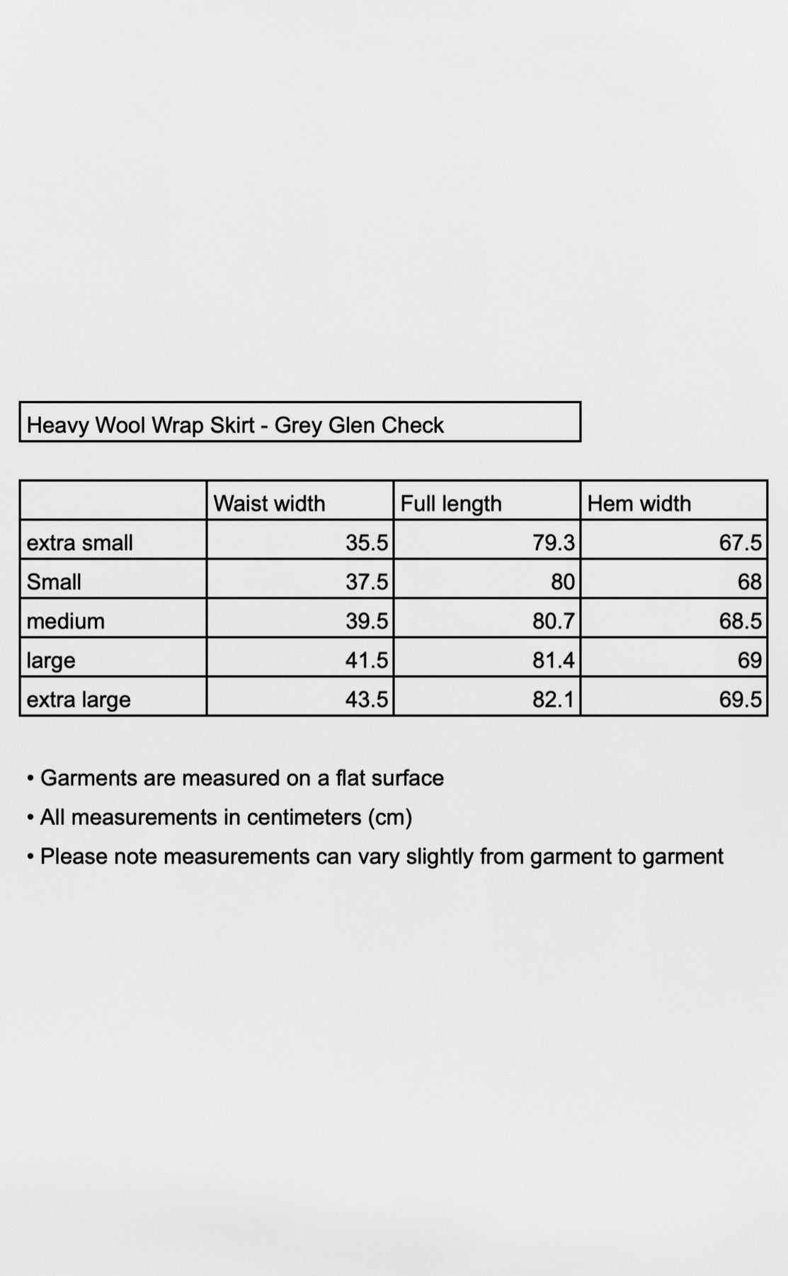Heavy Wool Wrap Skirt - Grey Glen Check