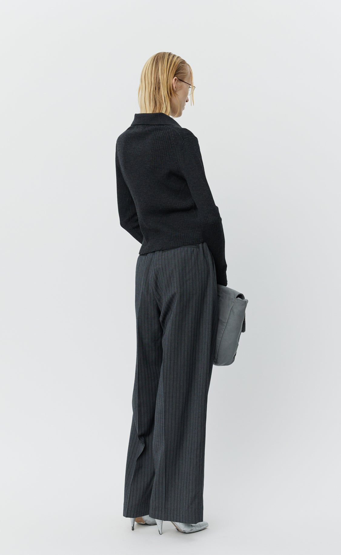 Knitted Rib Shirt - Dark Grey