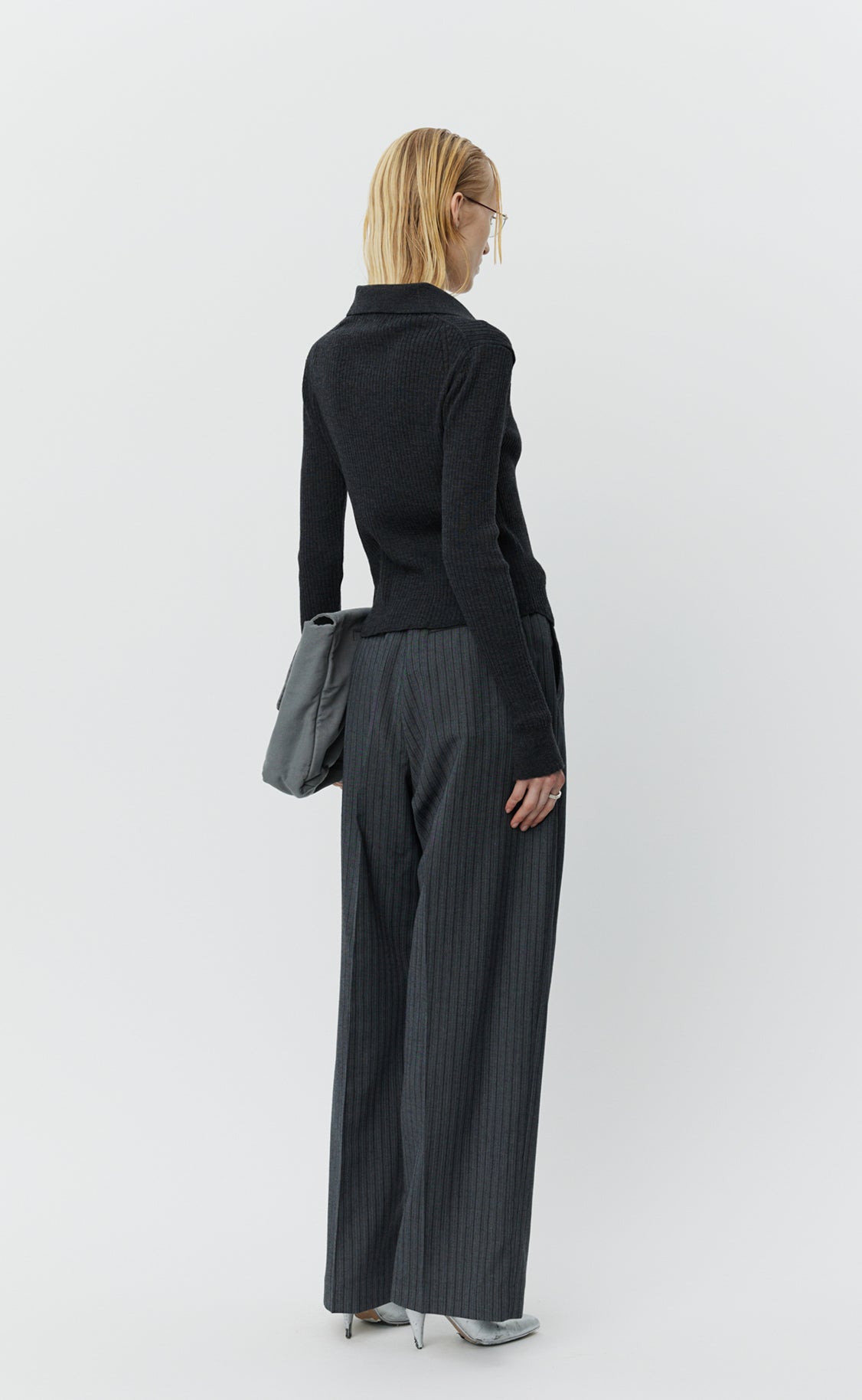 Knitted Rib Shirt - Dark Grey