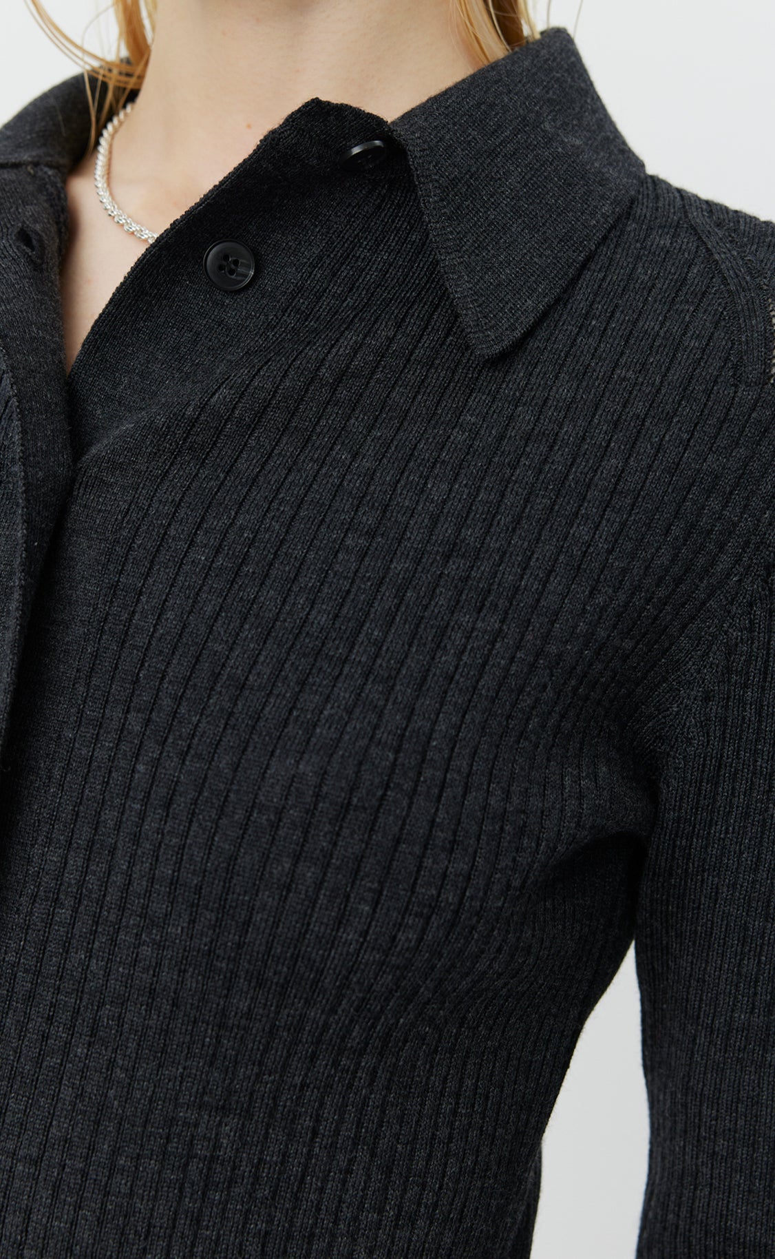 Knitted Rib Shirt - Dark Grey