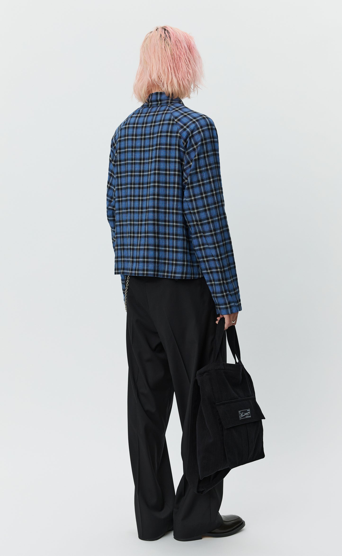 Leisure Woven Zip Up - Blue Tartan Check