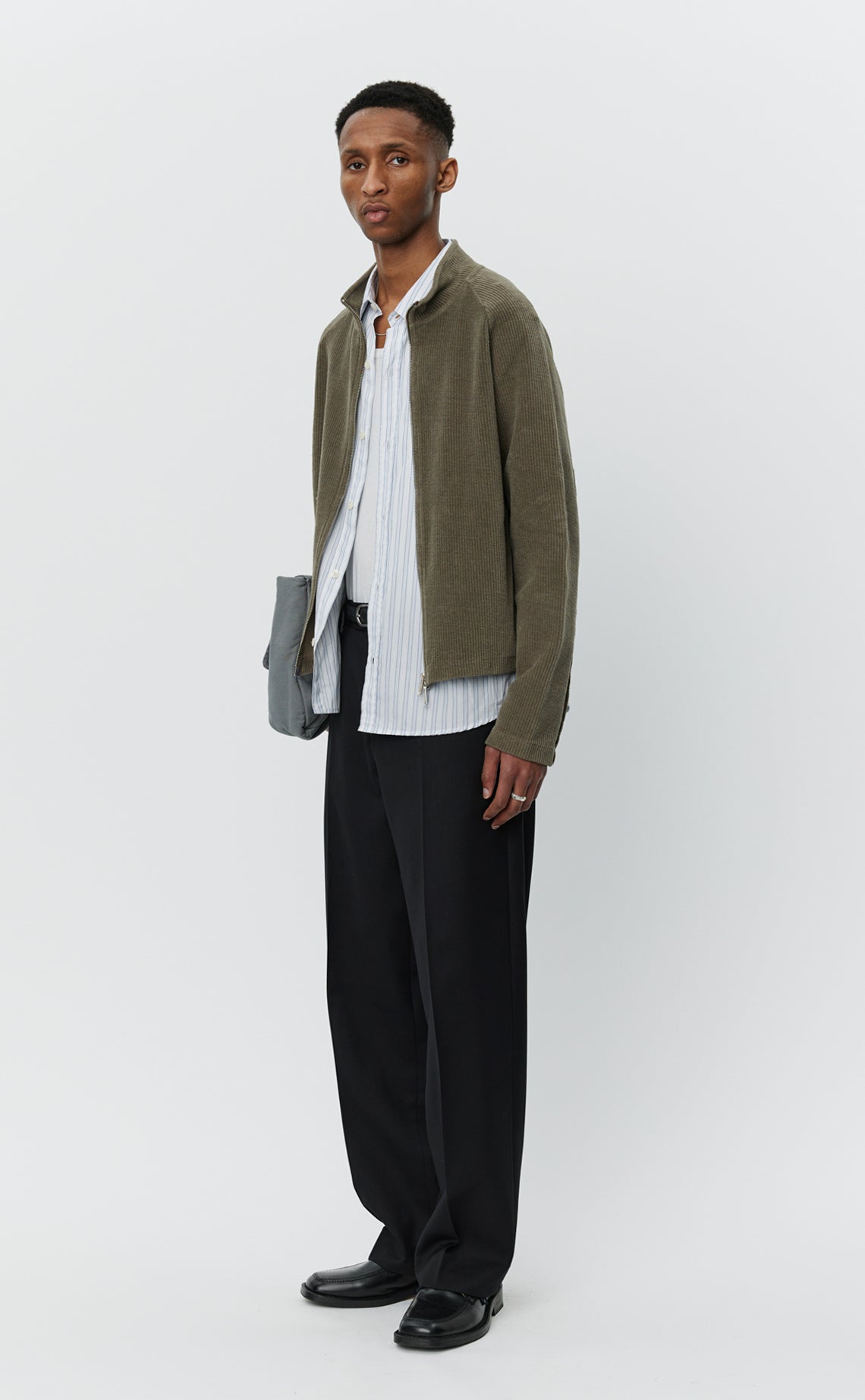Leisure Zip Up - Faded Taupe Jersey Cord