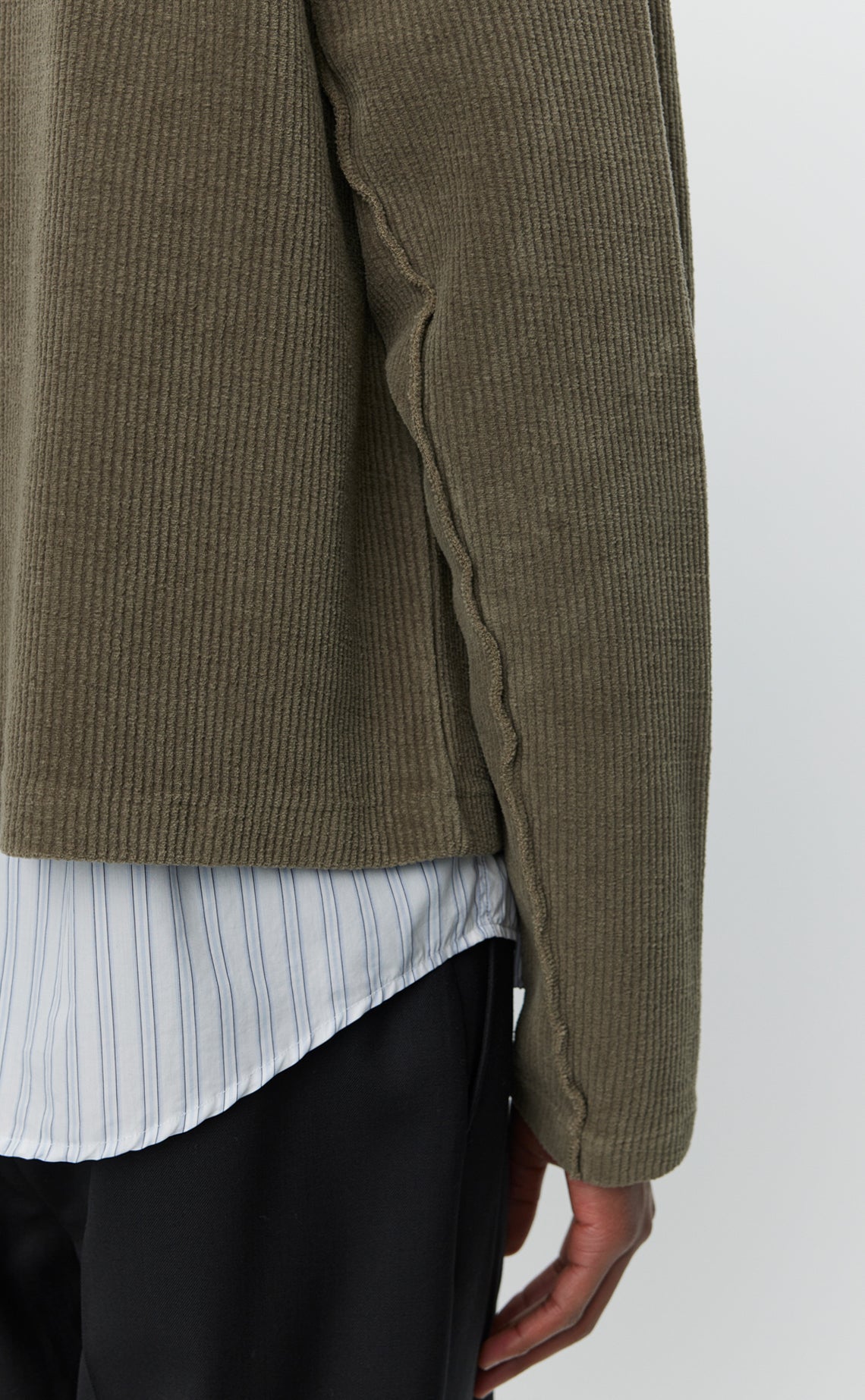 Leisure Zip Up - Faded Taupe Jersey Cord