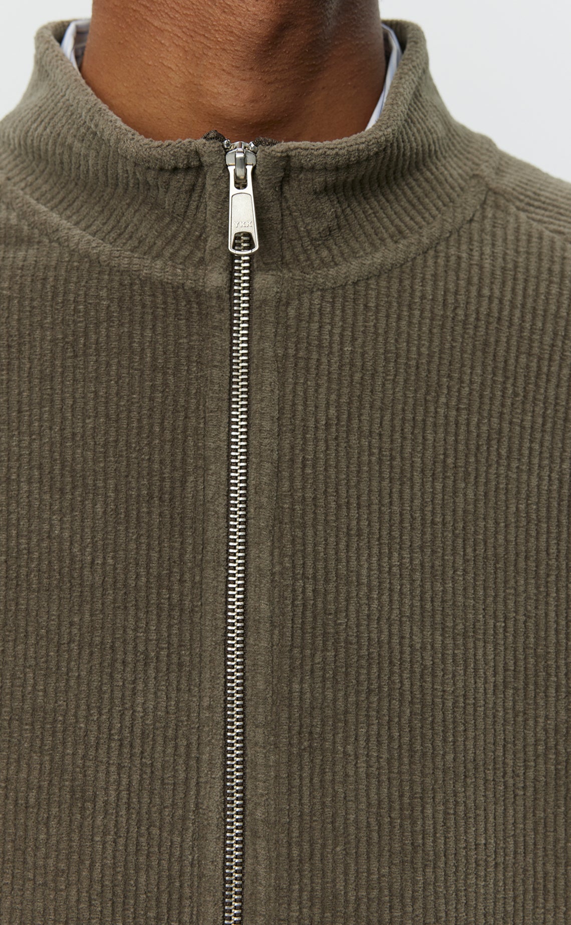 Leisure Zip Up - Faded Taupe Jersey Cord