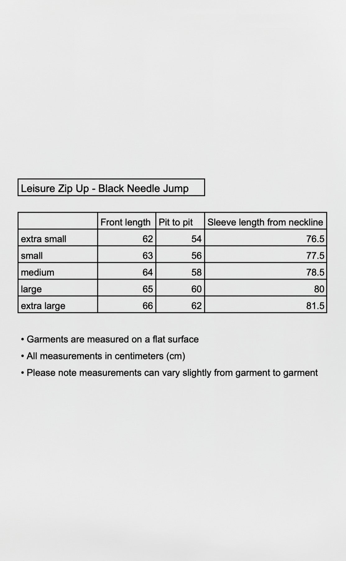 Leisure Zip Up - Black Needle Jump