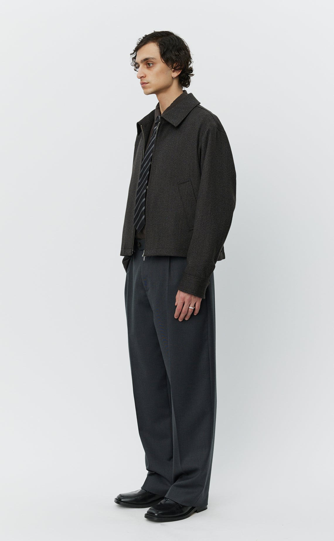 Mail Jacket - Brown Melange Stripe