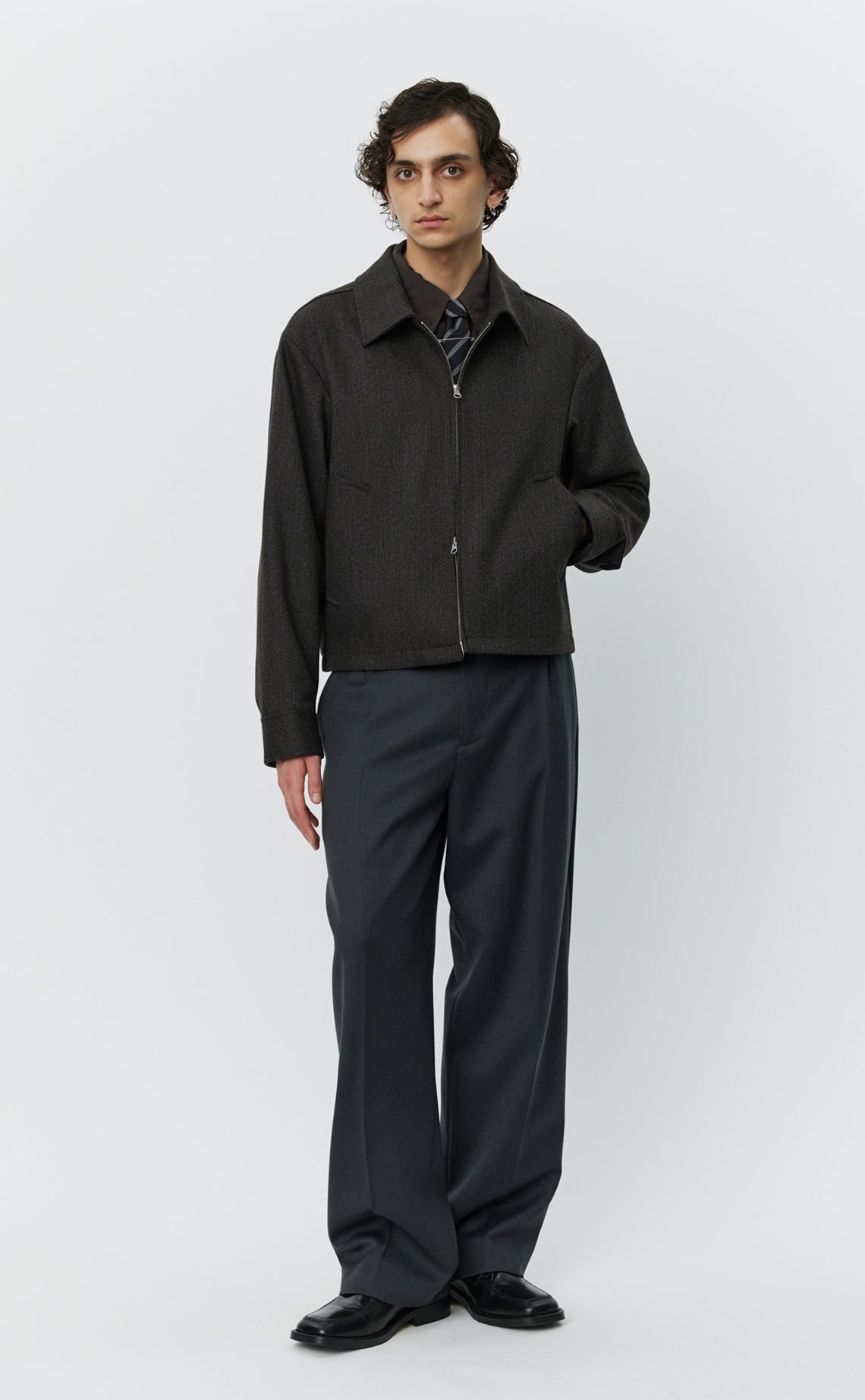 Mail Jacket - Brown Melange Stripe